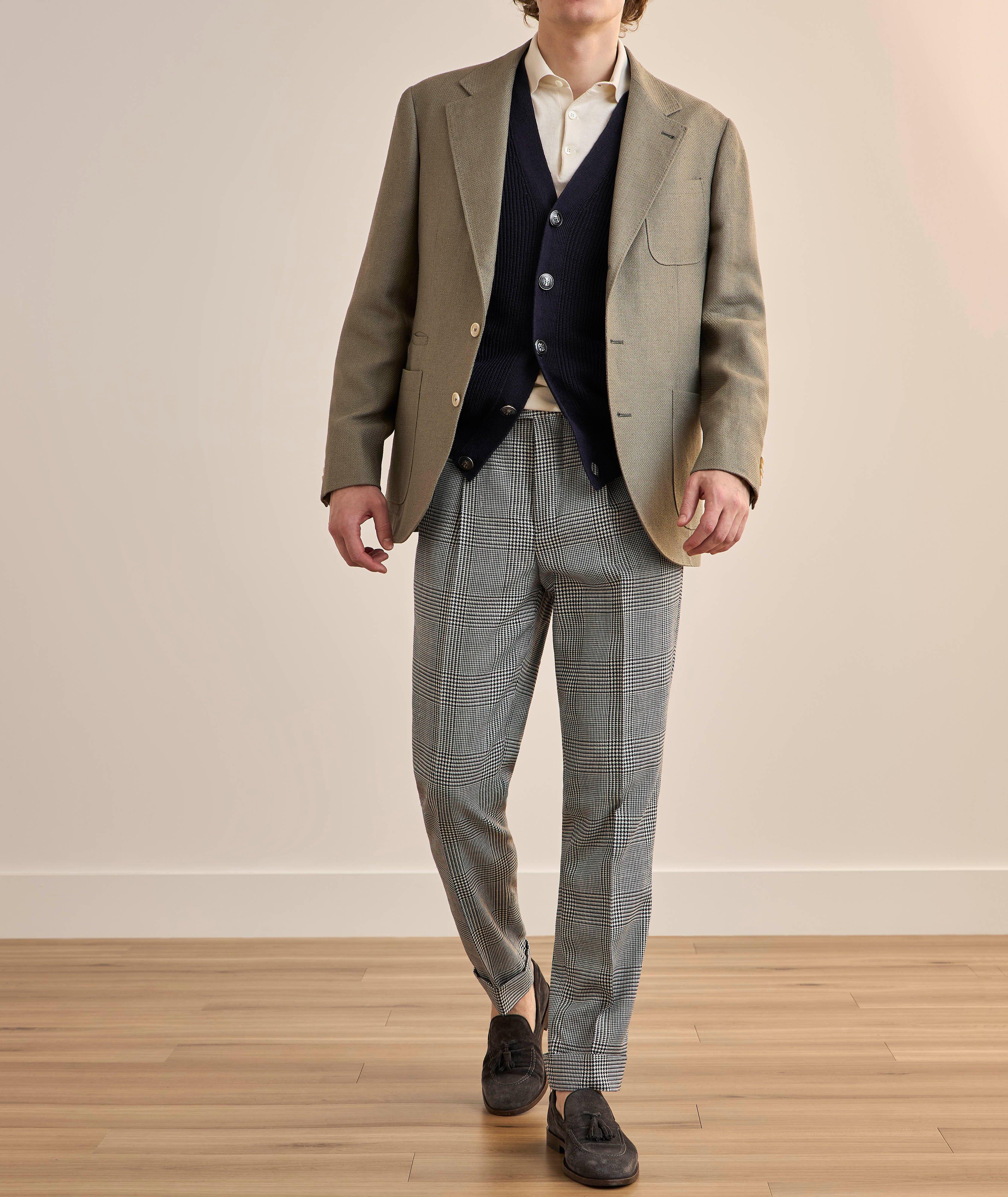 Ribbed Linen-Cotton Buttoned Cardigan  image 4