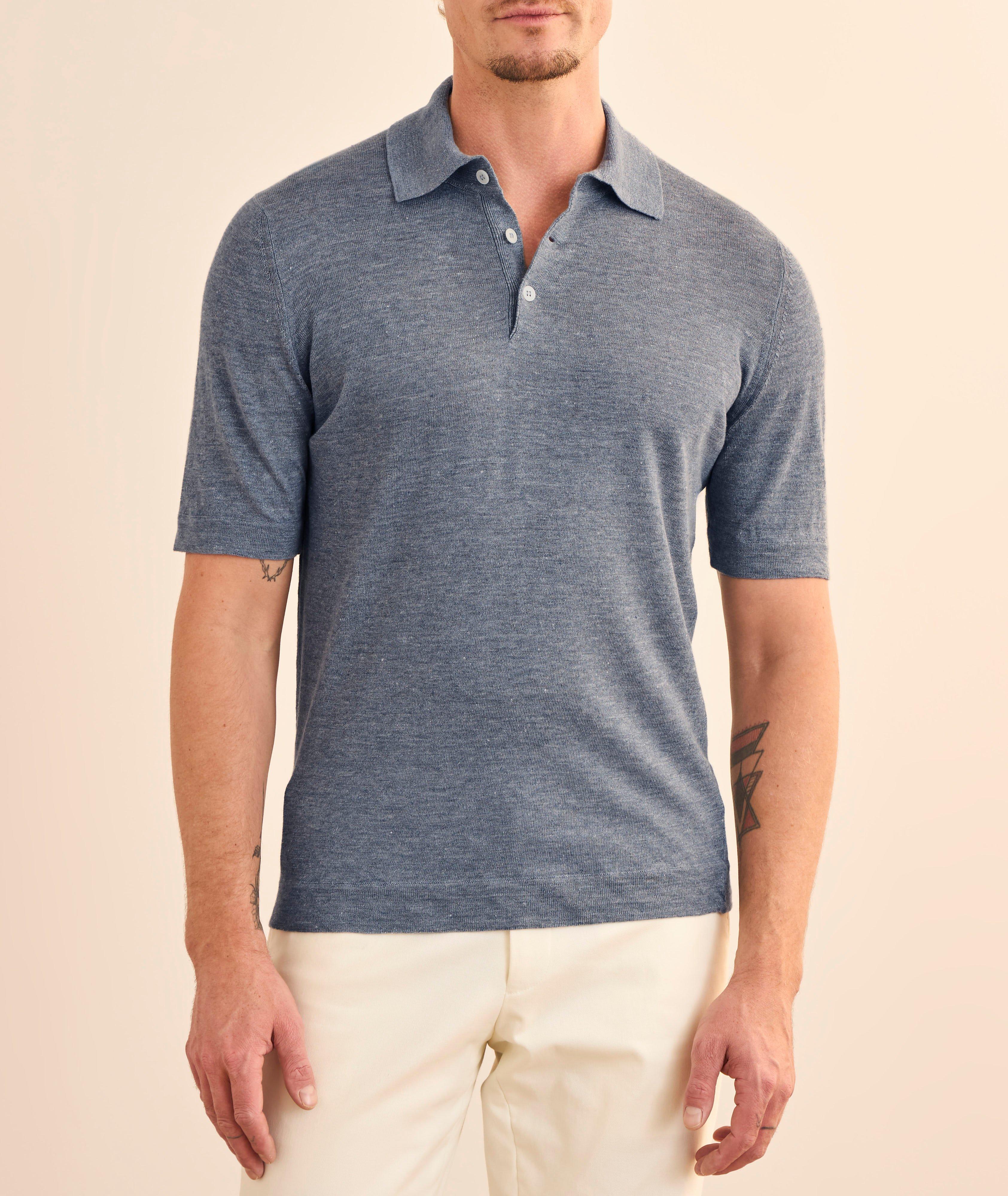 Linen-Cotton Knit Polo image 1
