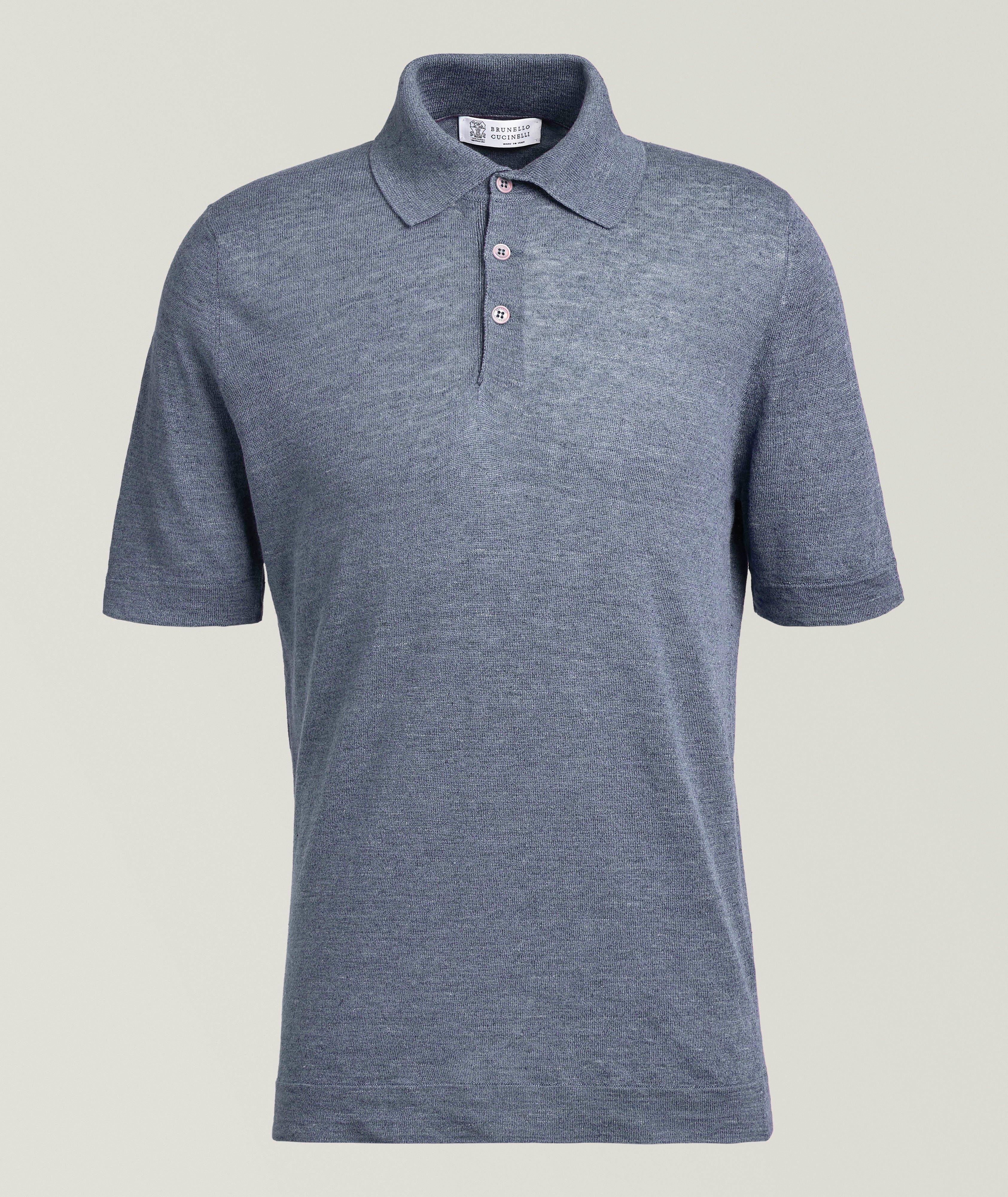 Linen-Cotton Knit Polo image 0