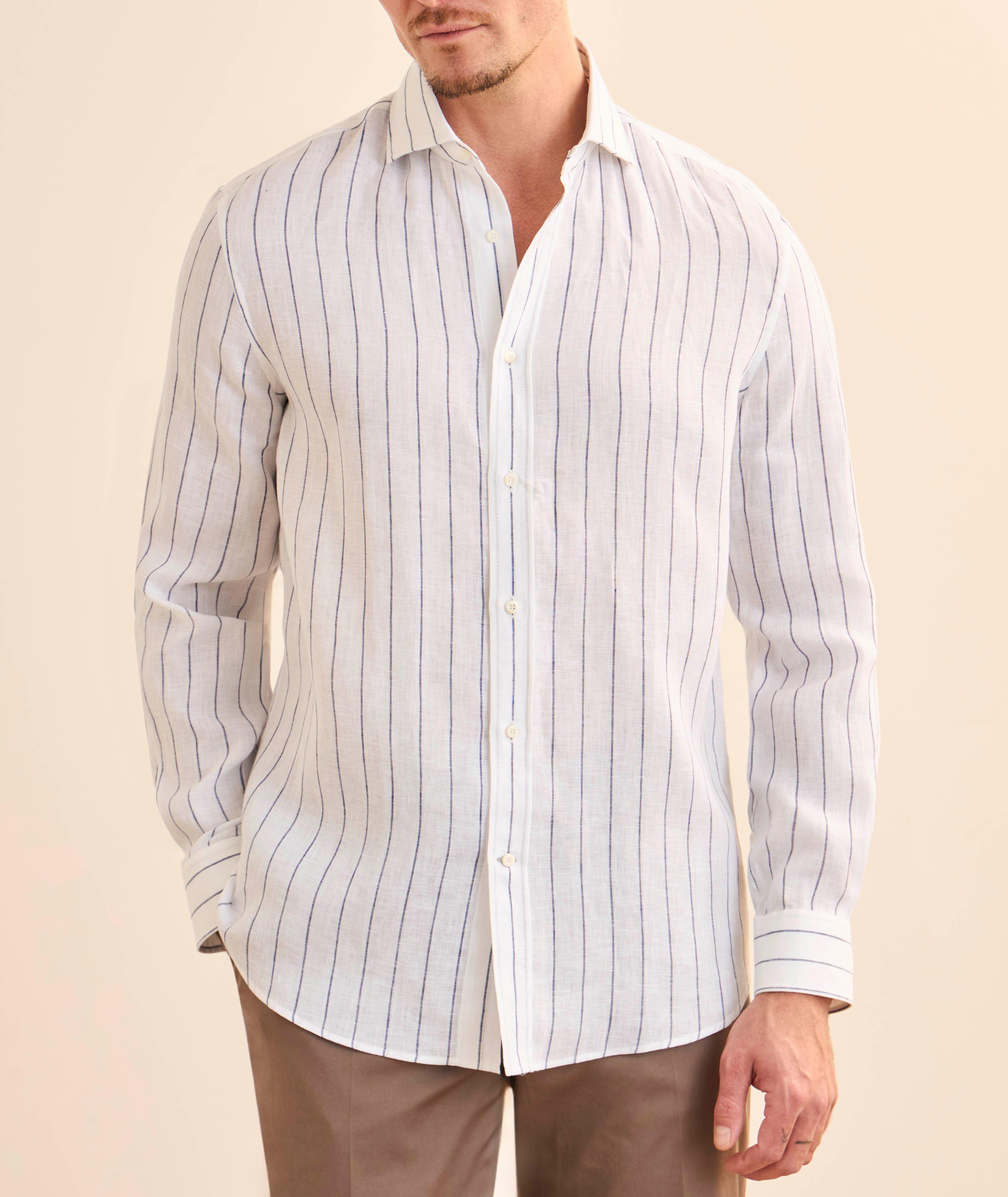 Easy-Fit Striped Linen Shirt image 1