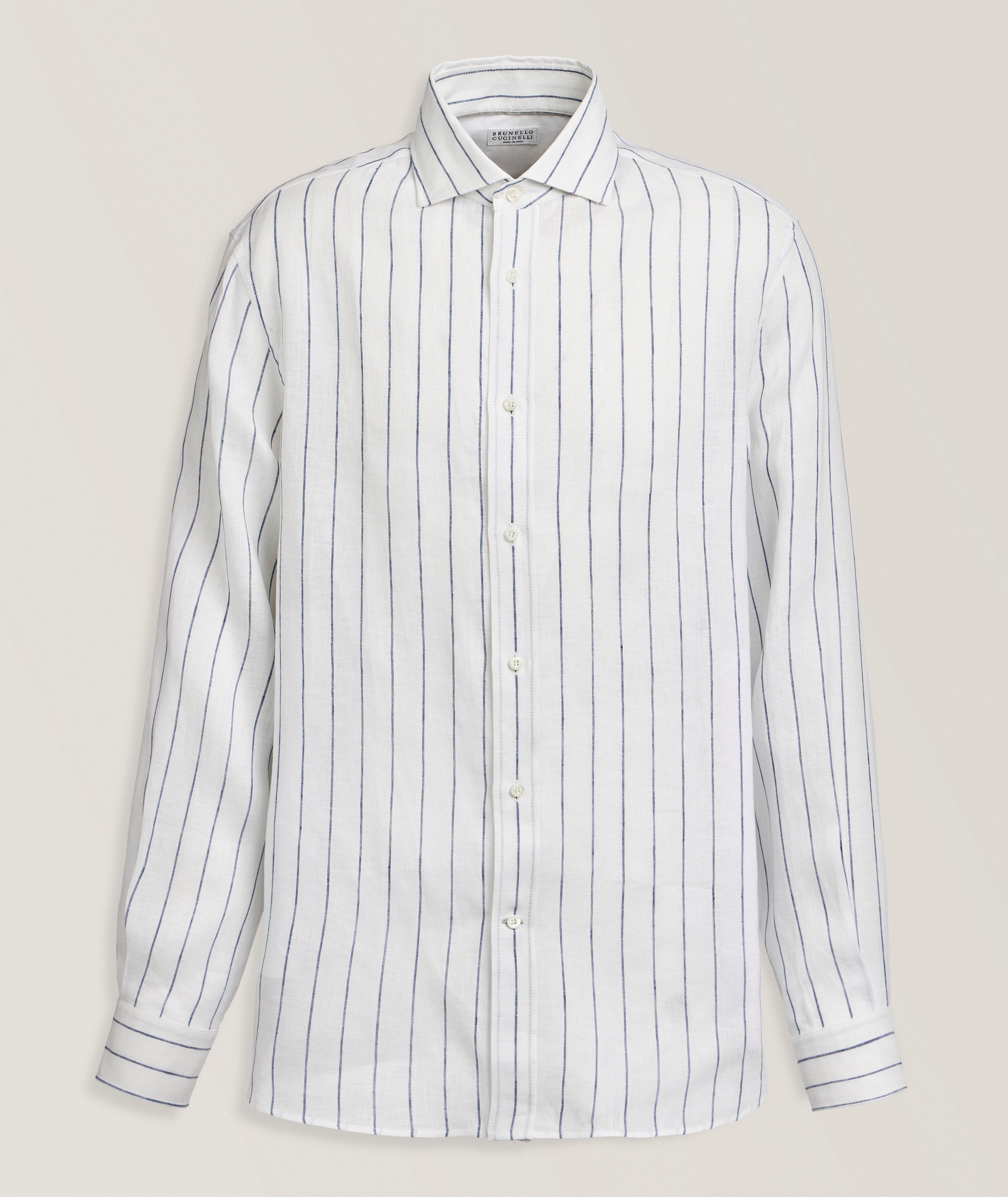 Easy-Fit Striped Linen Shirt image 0