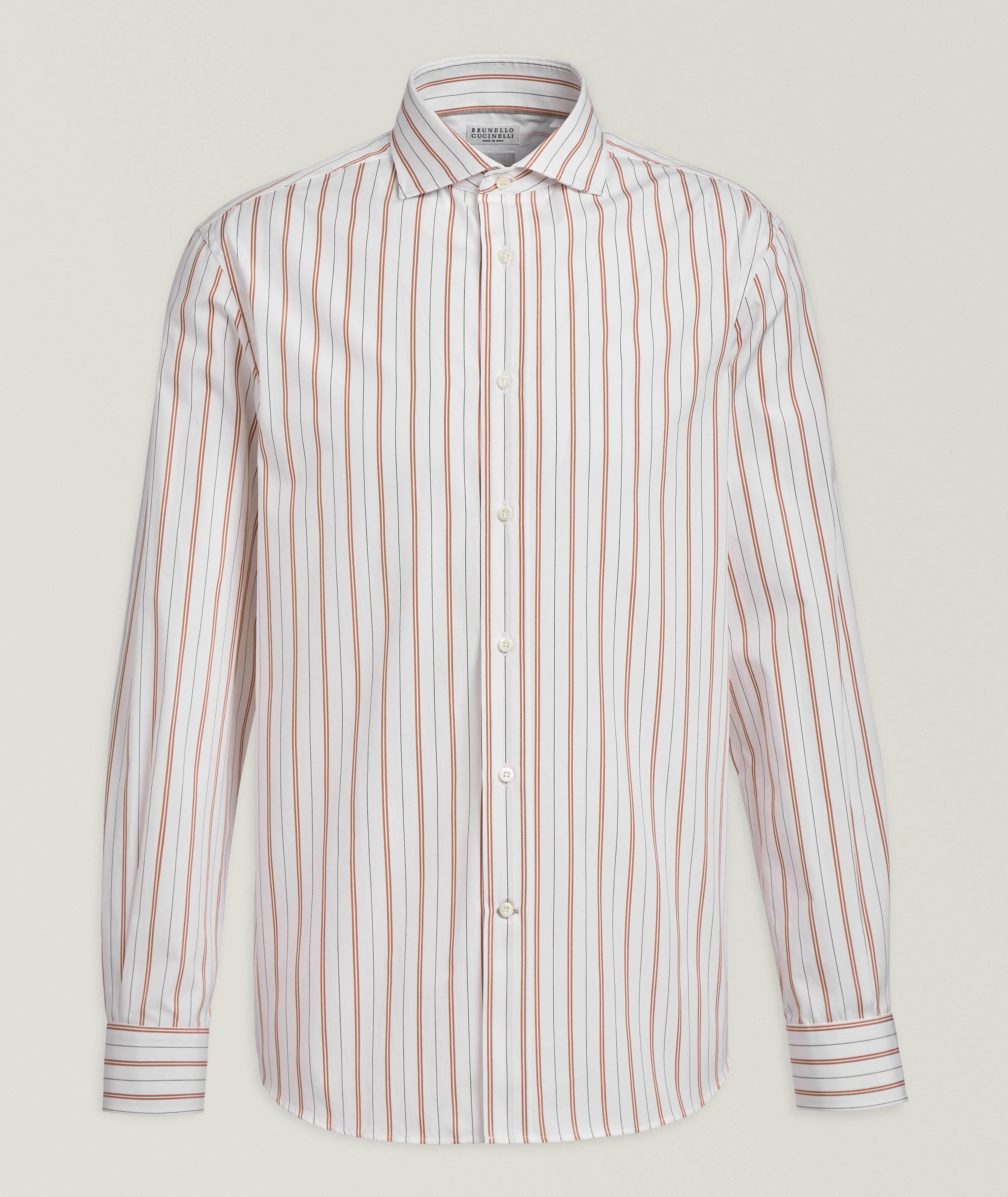 Brunello Cucinelli Easy-Fit Striped Cotton Shirt 