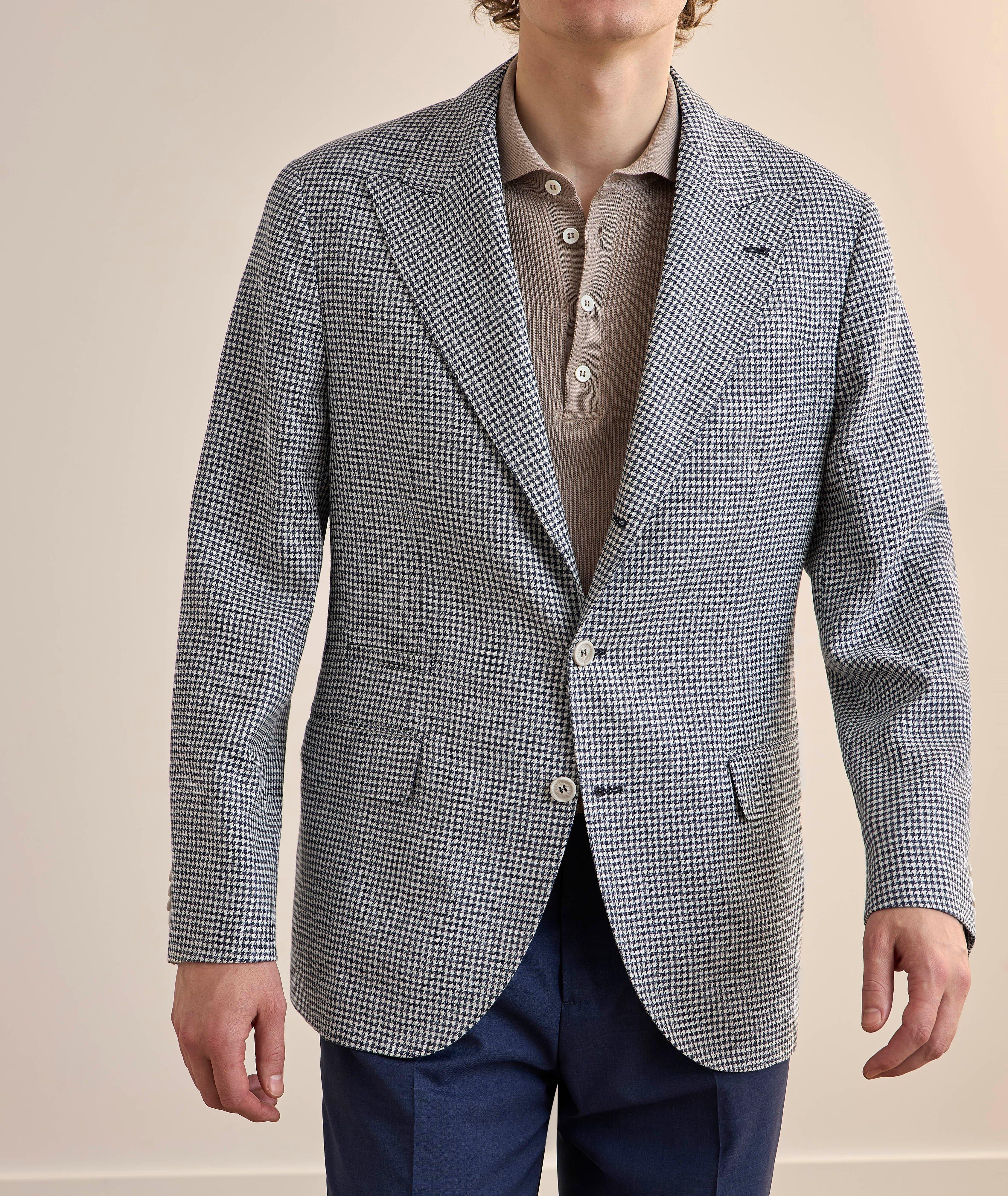 Houndstooth Linen-Blend Sport Jacket  image 1