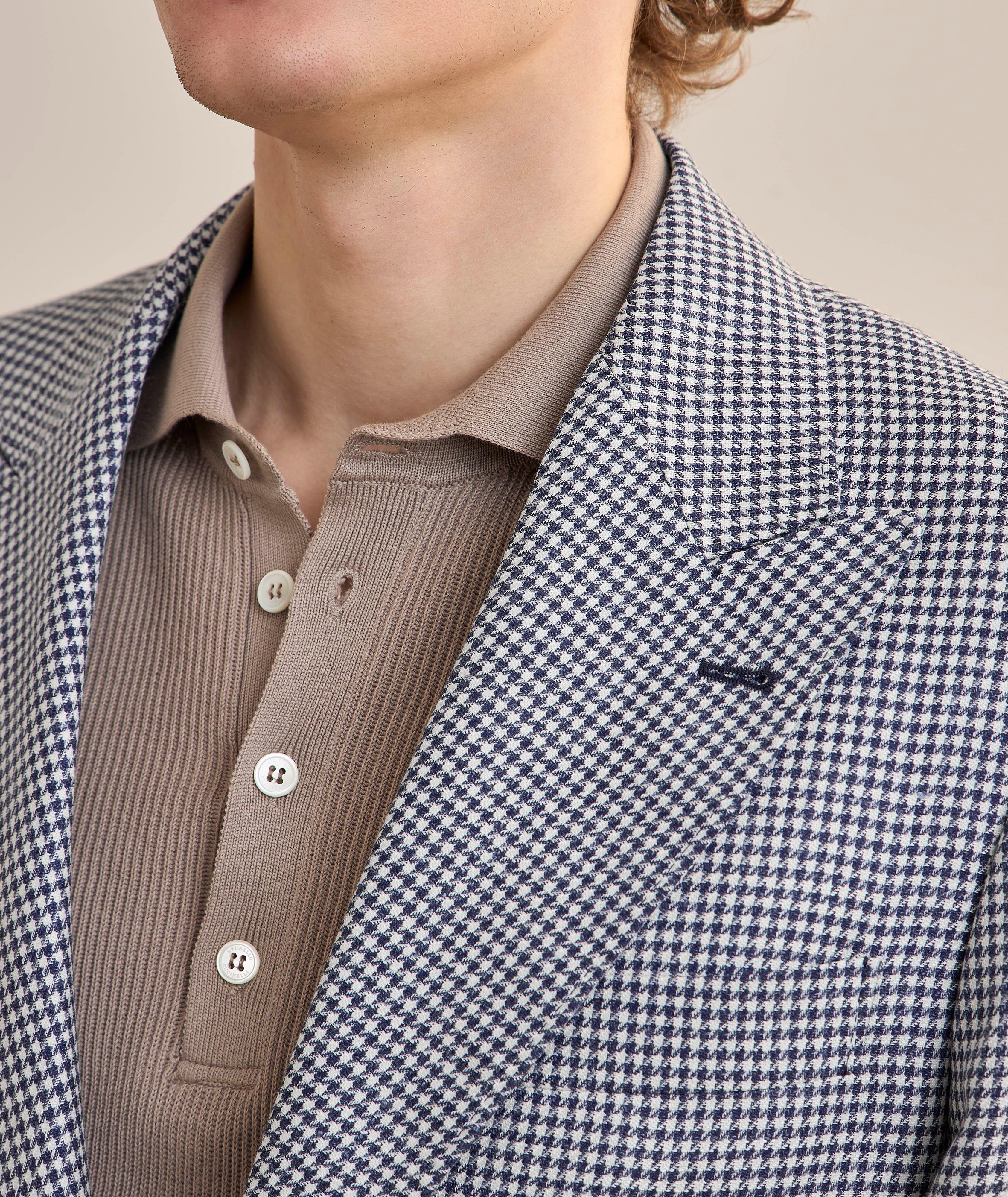 Houndstooth Linen-Blend Sport Jacket  image 3