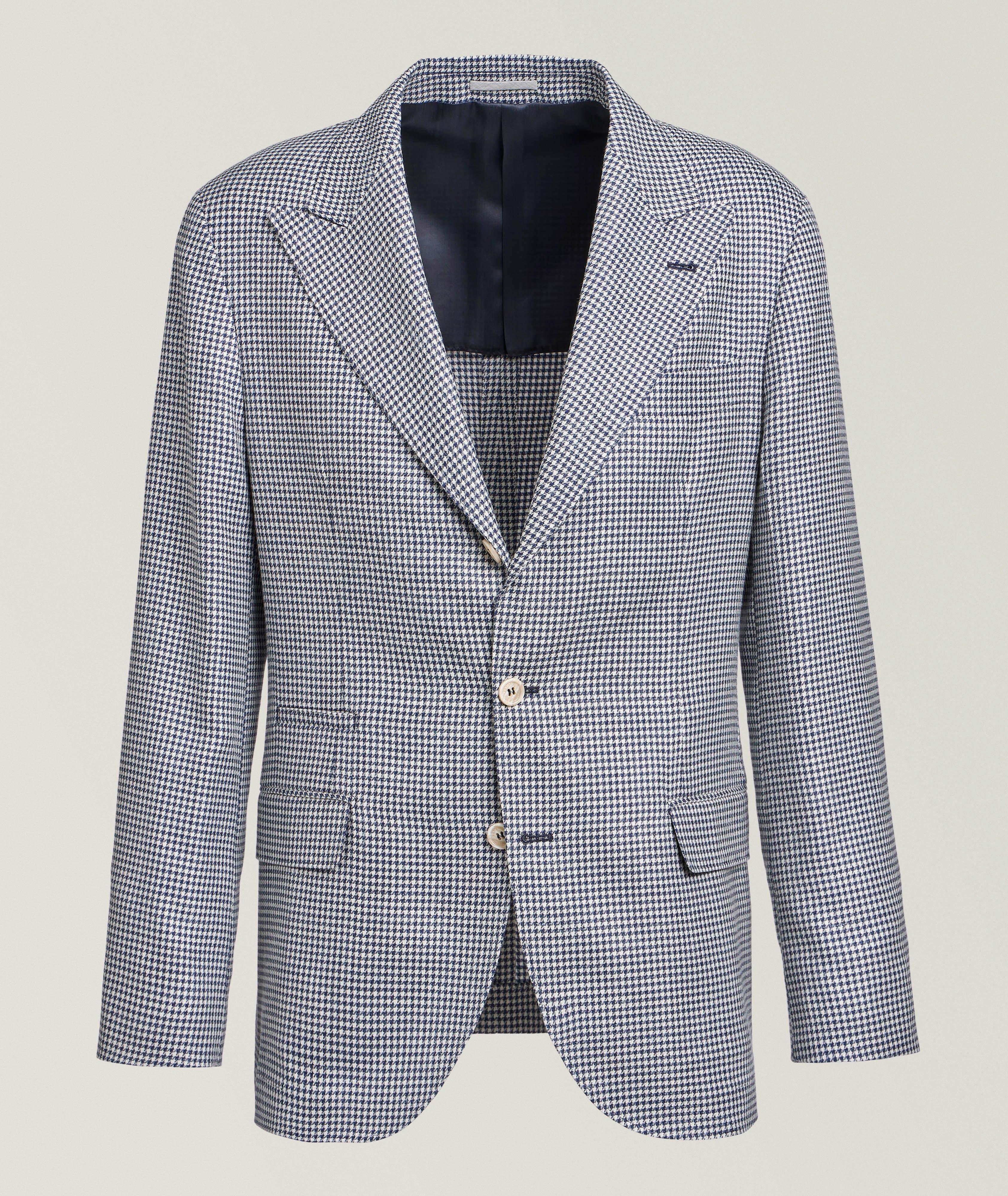 Houndstooth Linen-Blend Sport Jacket  image 0