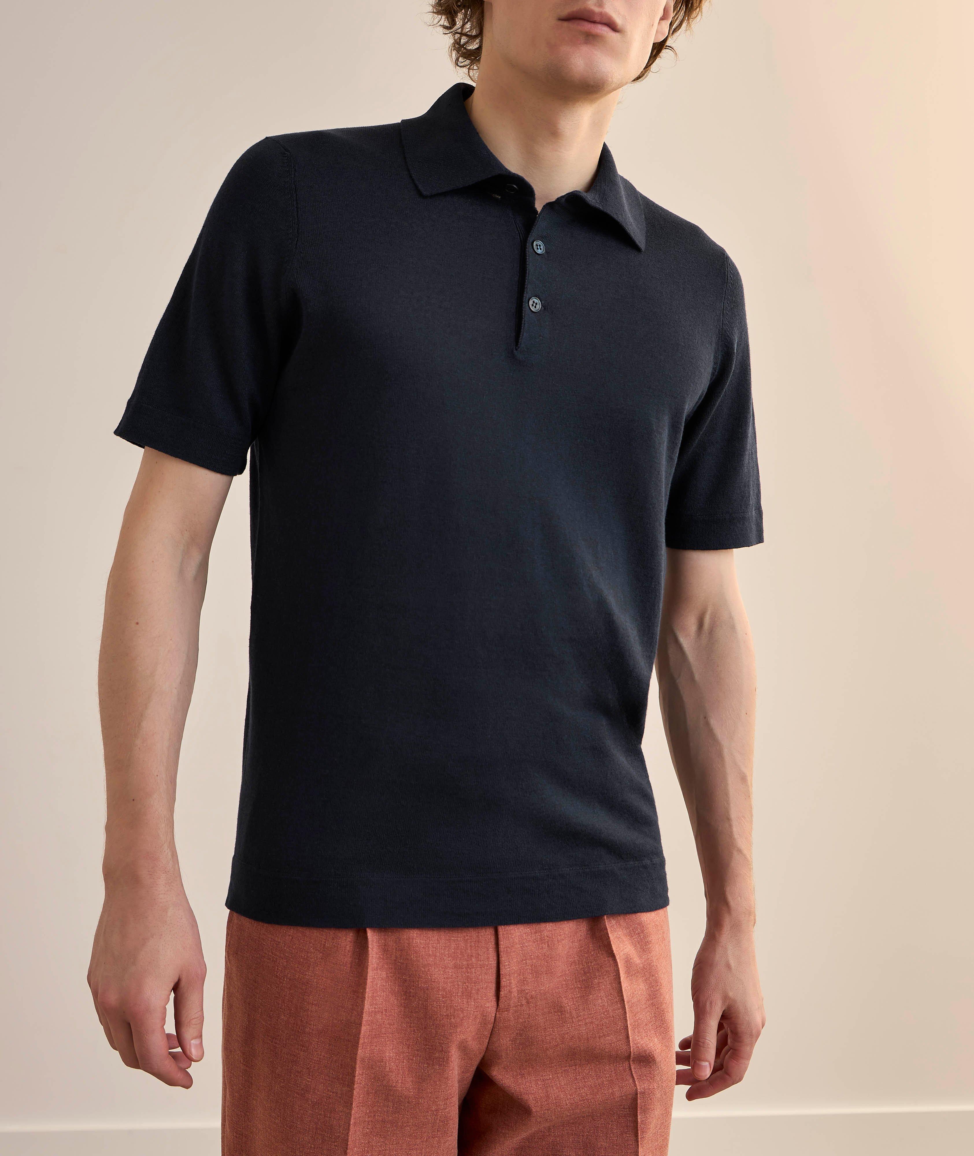 Linen-Cotton Knit Polo image 1