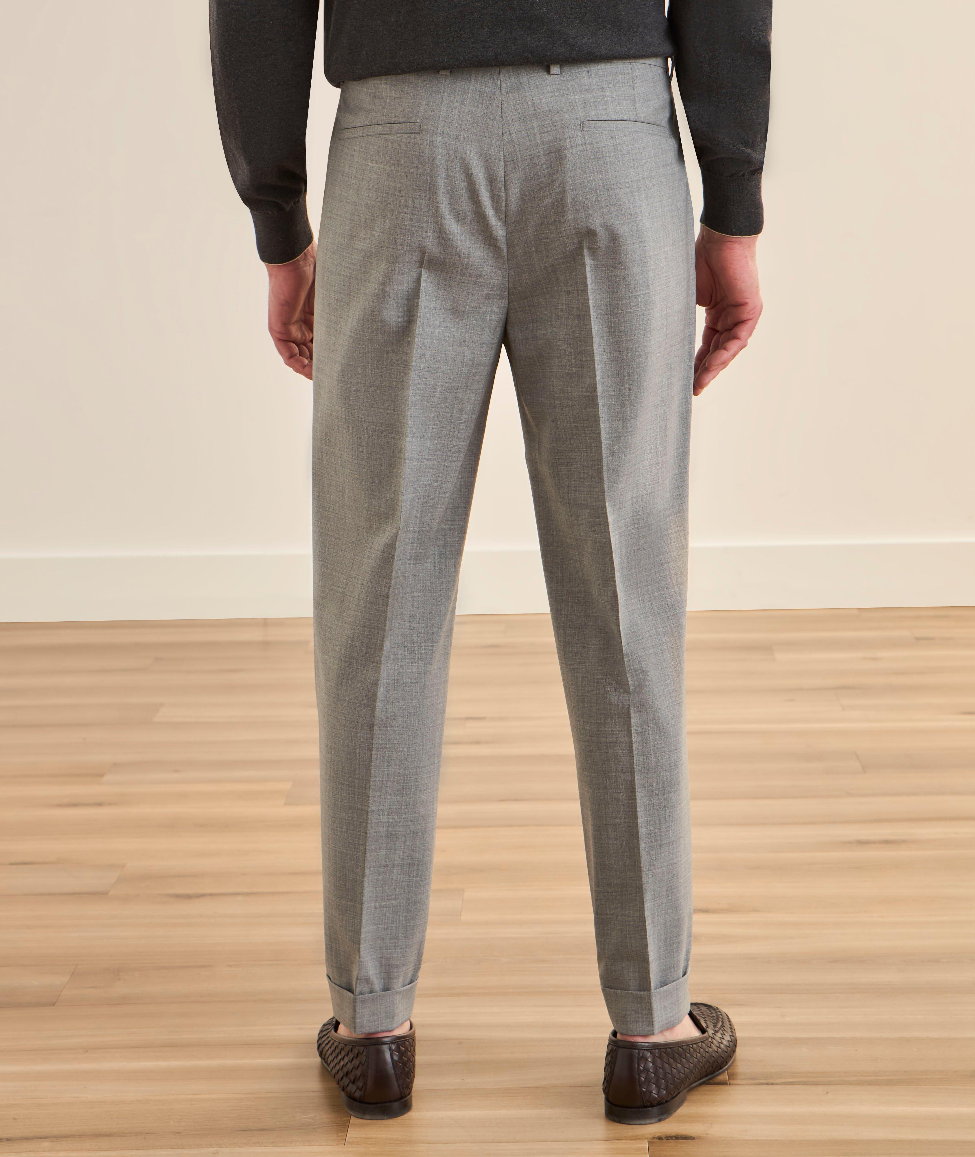 Pantalon habillé plissé en laine vierge image 2