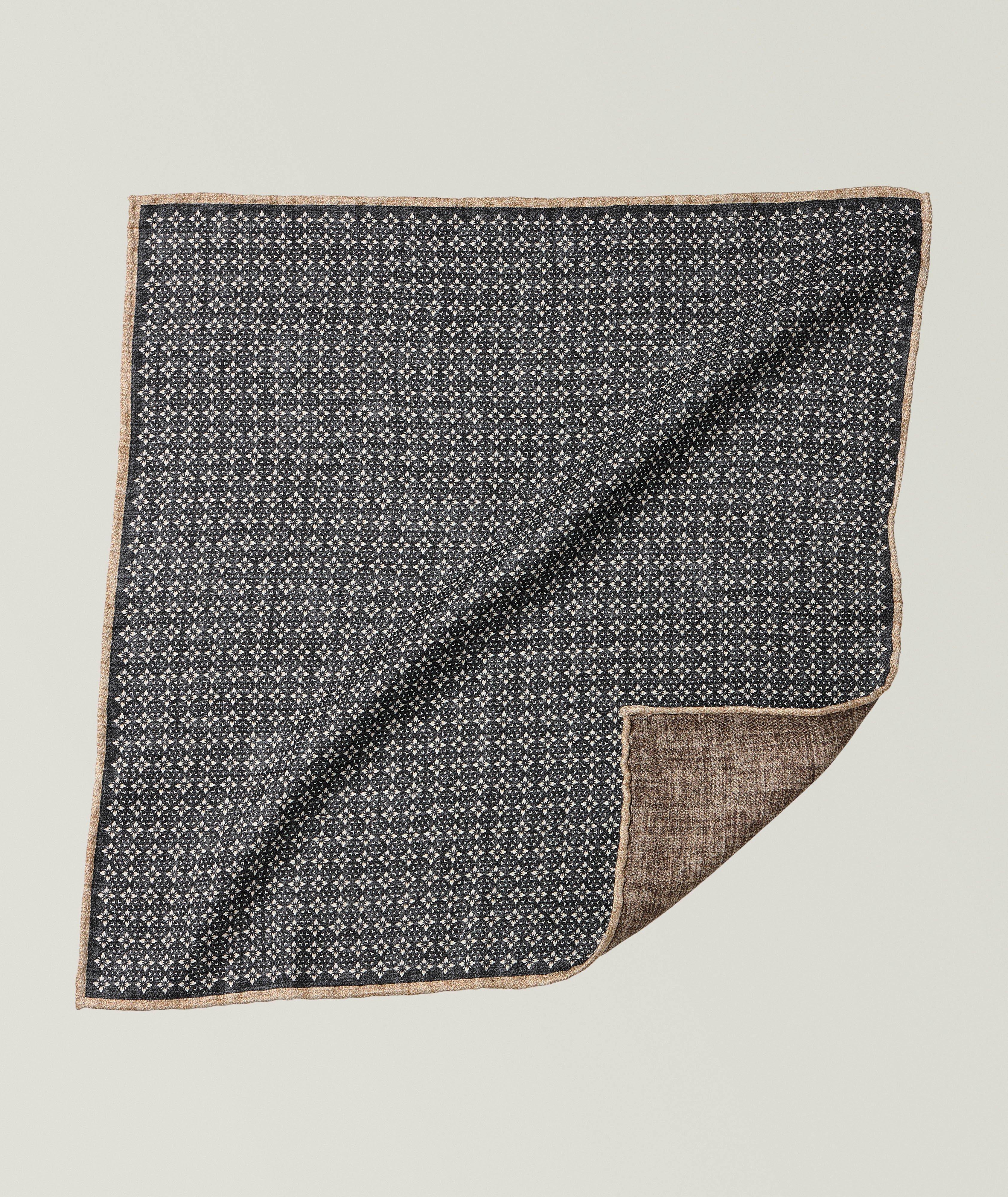 Mosaic-Print Silk Pocket Square image 0