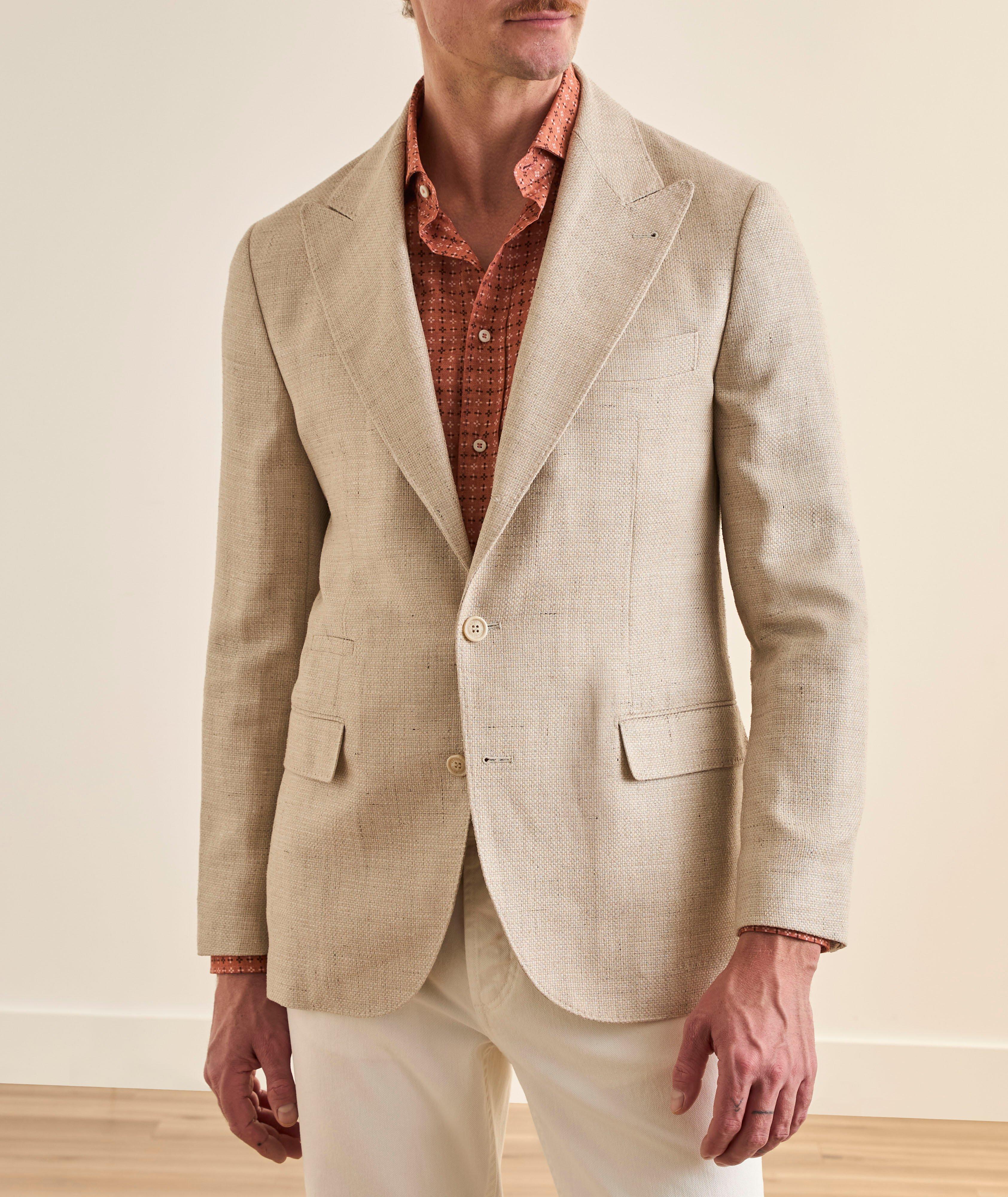 Veston sport en mélange de lin Hopsack image 1