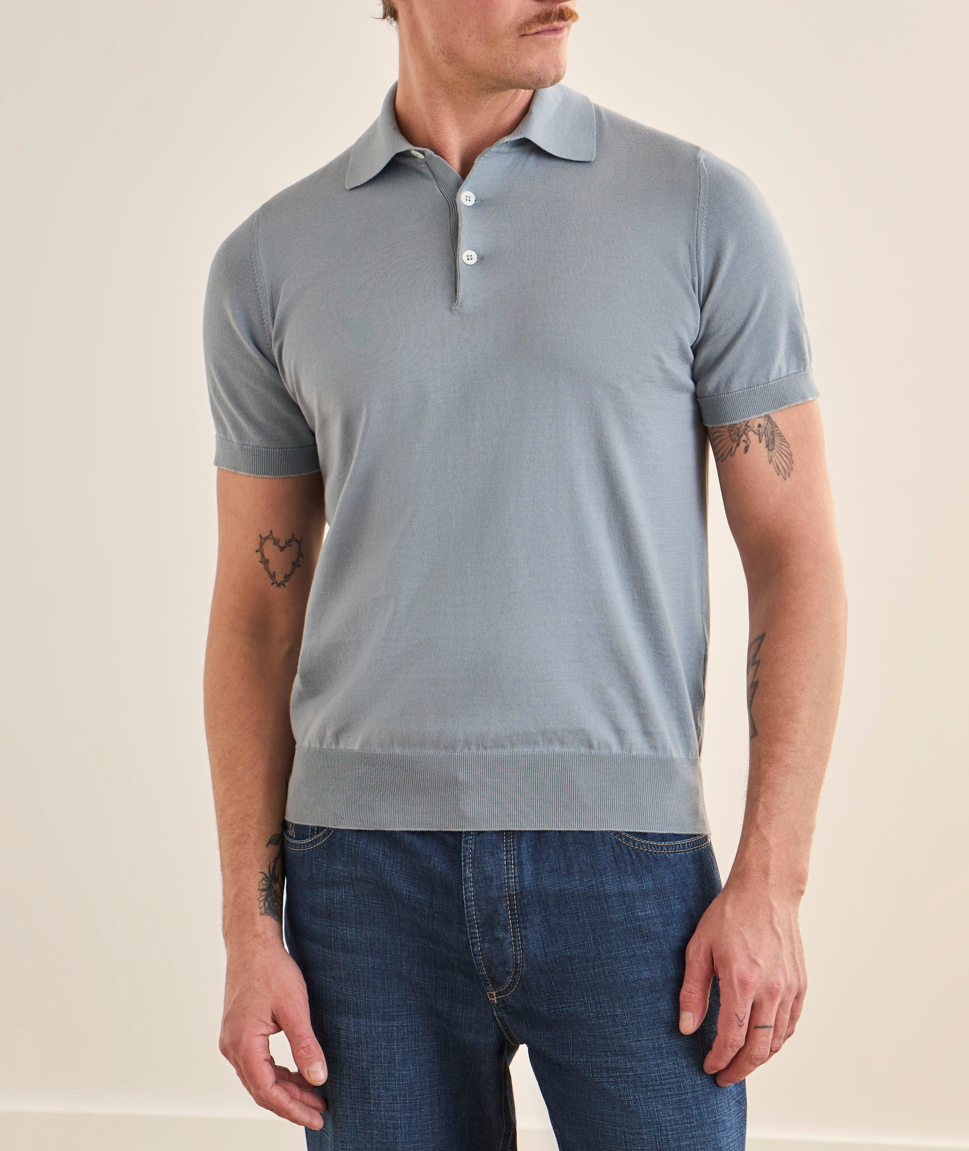 Contrast Tipping Knit Cotton Polo  image 1