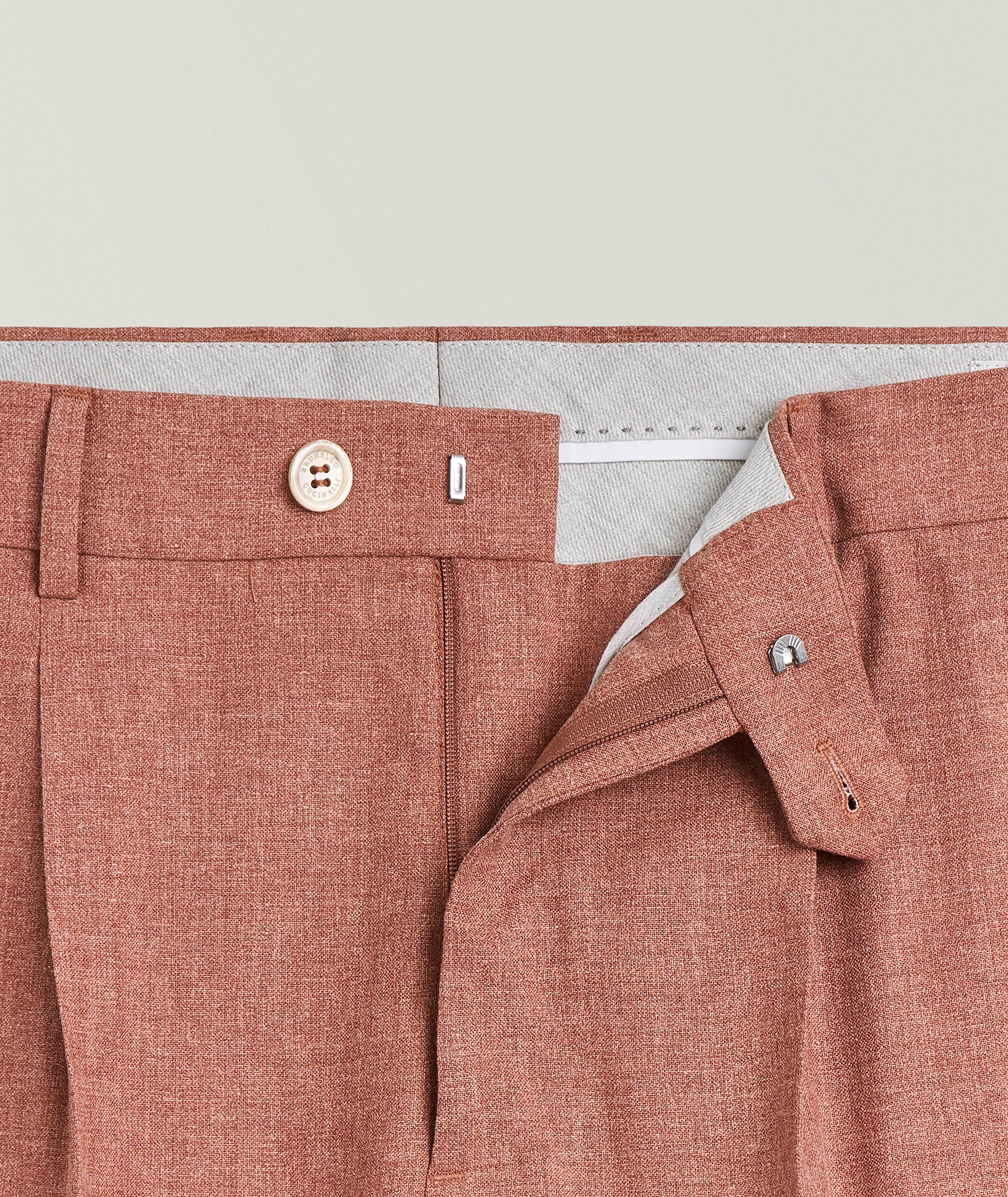 Virgin Wool-Blend Pleated Dress Pants image 1