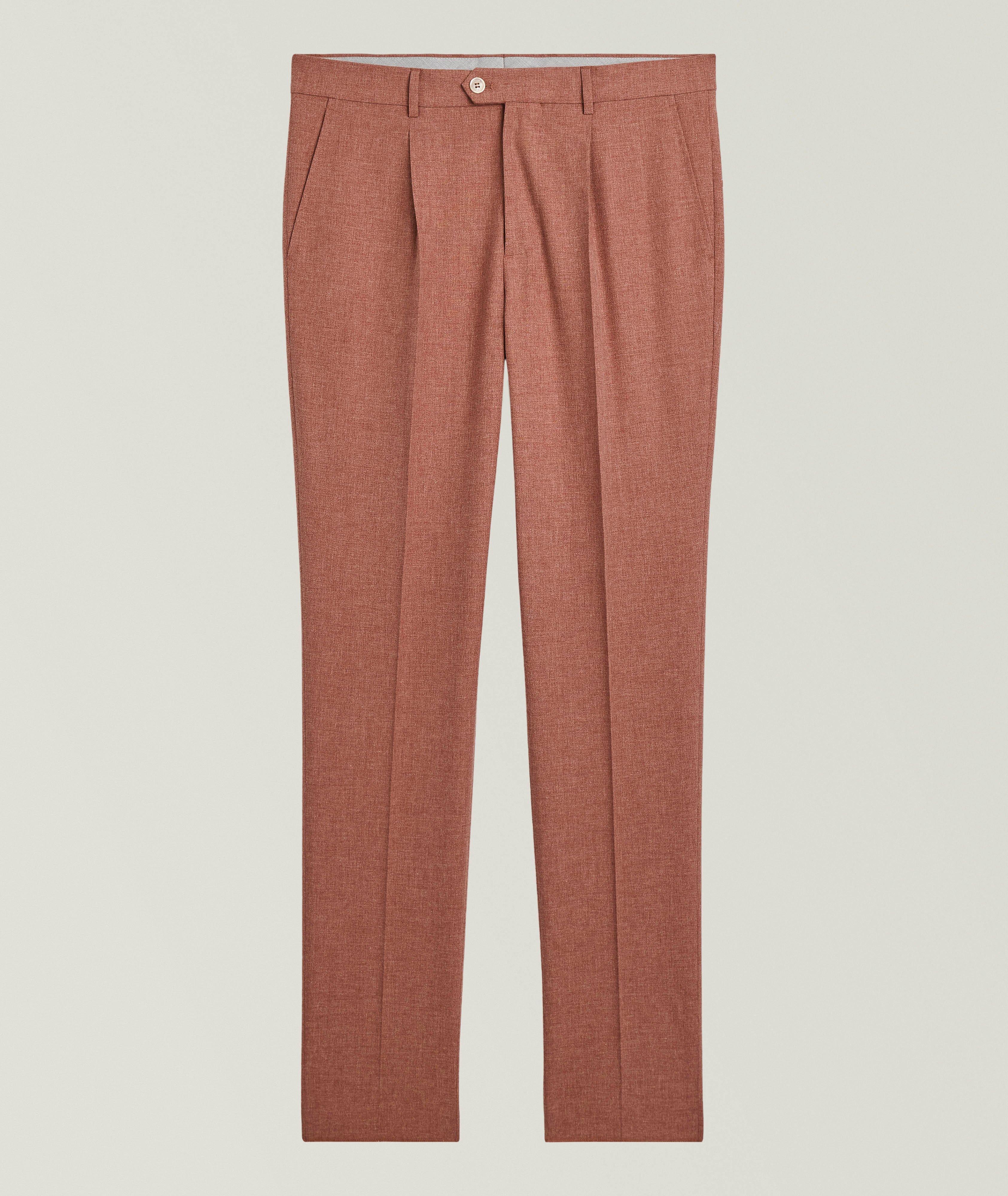 Virgin Wool-Blend Pleated Dress Pants image 0