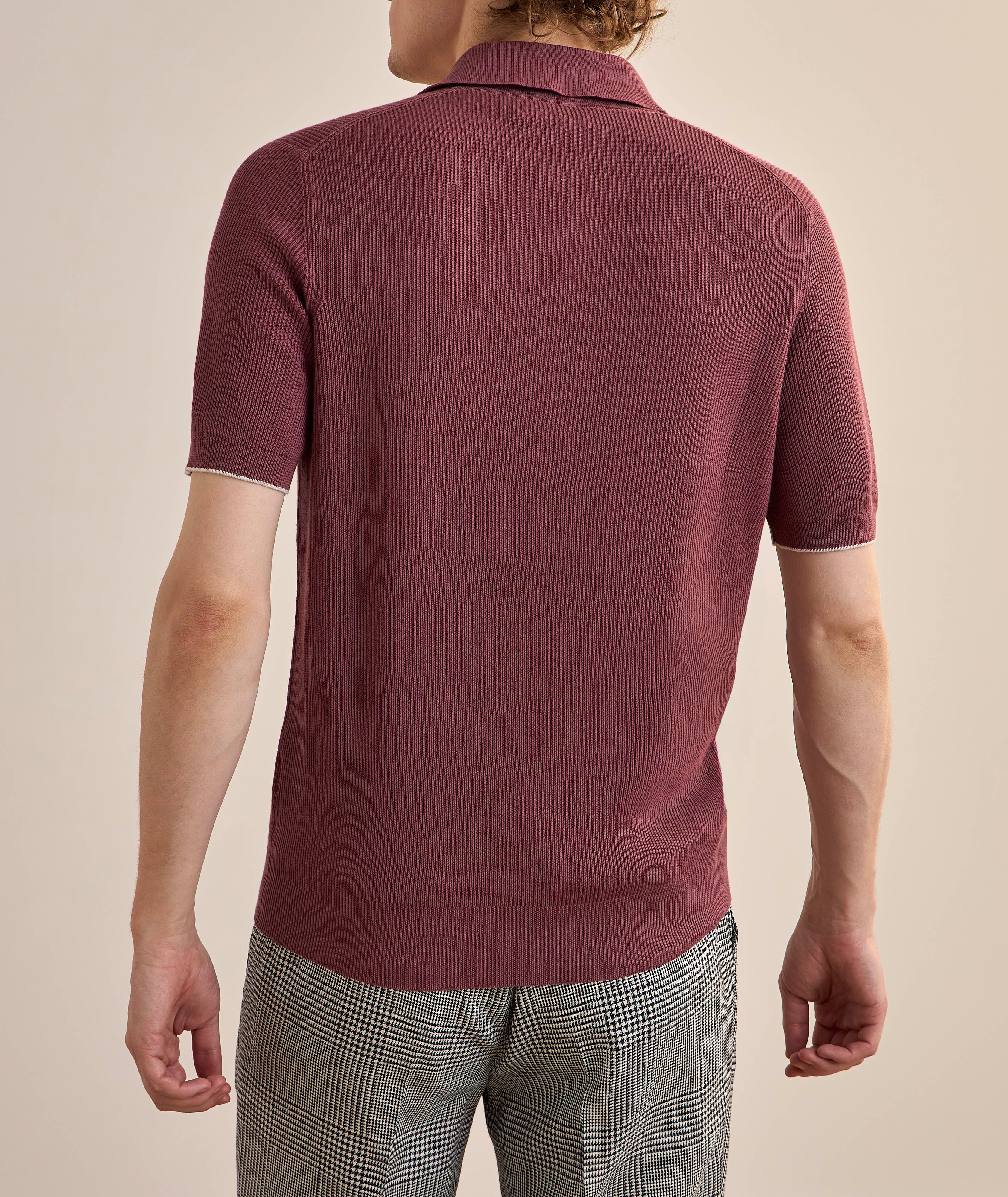 Ribbed Cotton Polo Sweater image 2