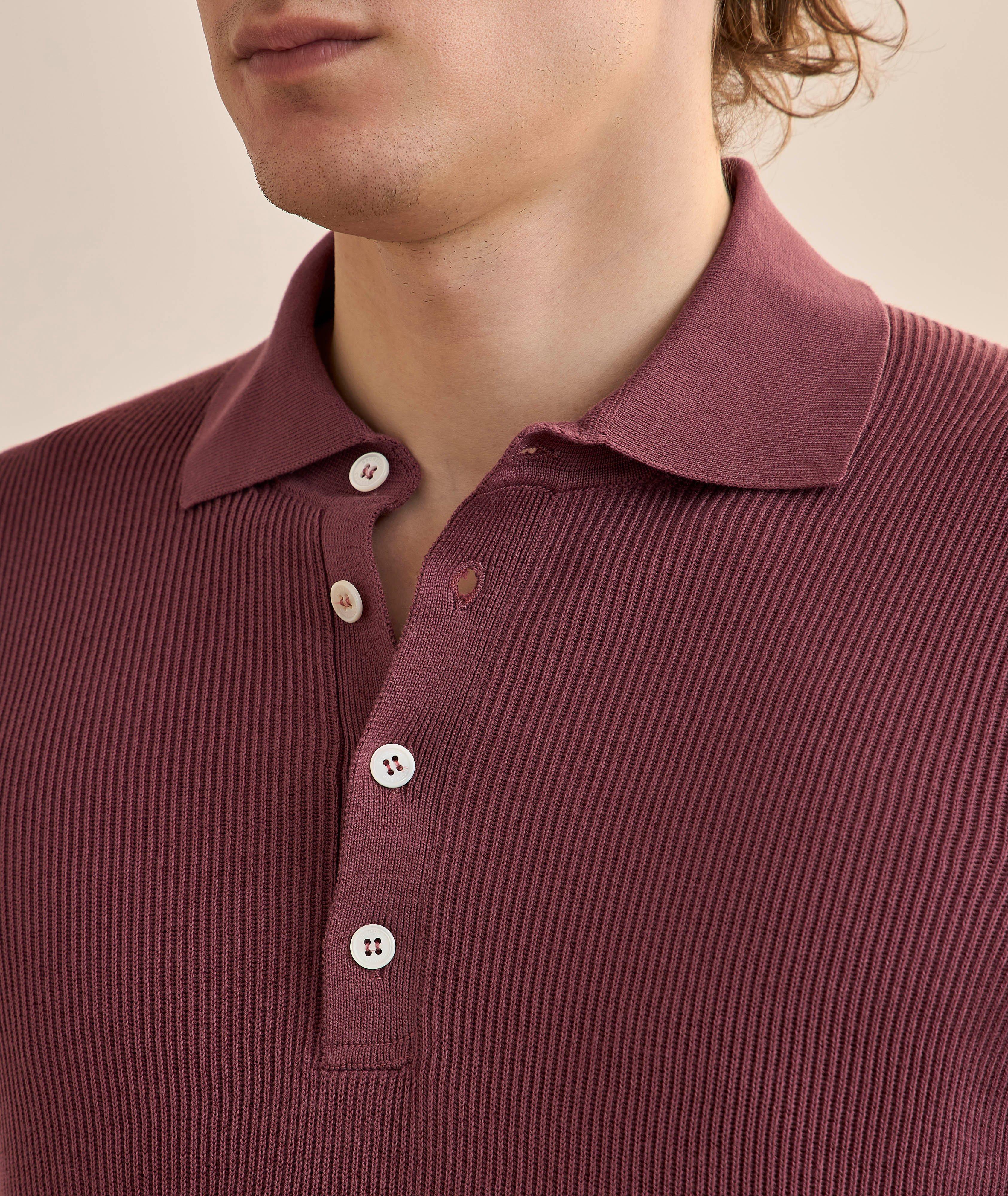 Ribbed Cotton Polo Sweater image 3