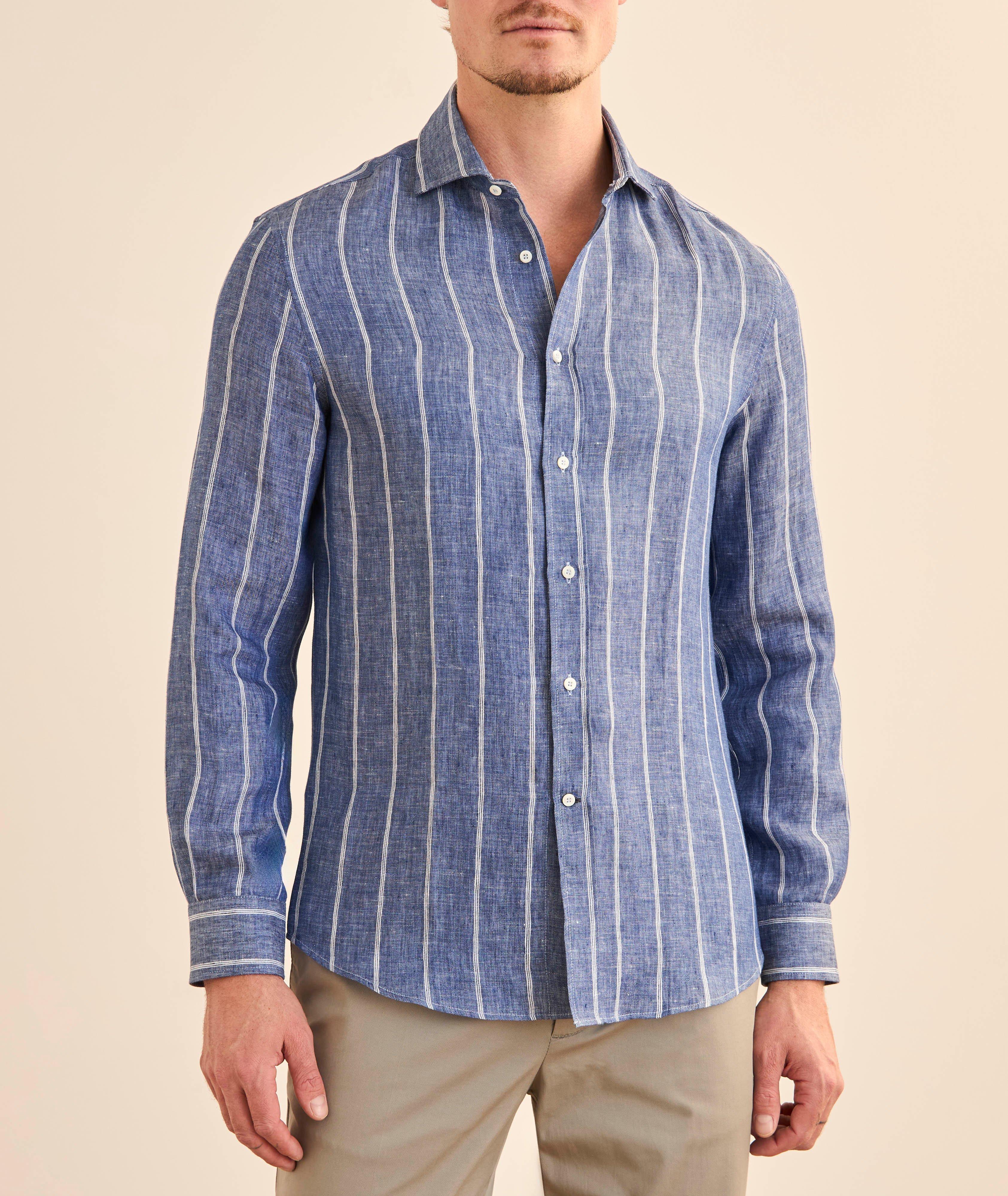 Easy-Fit Striped Linen Shirt image 1