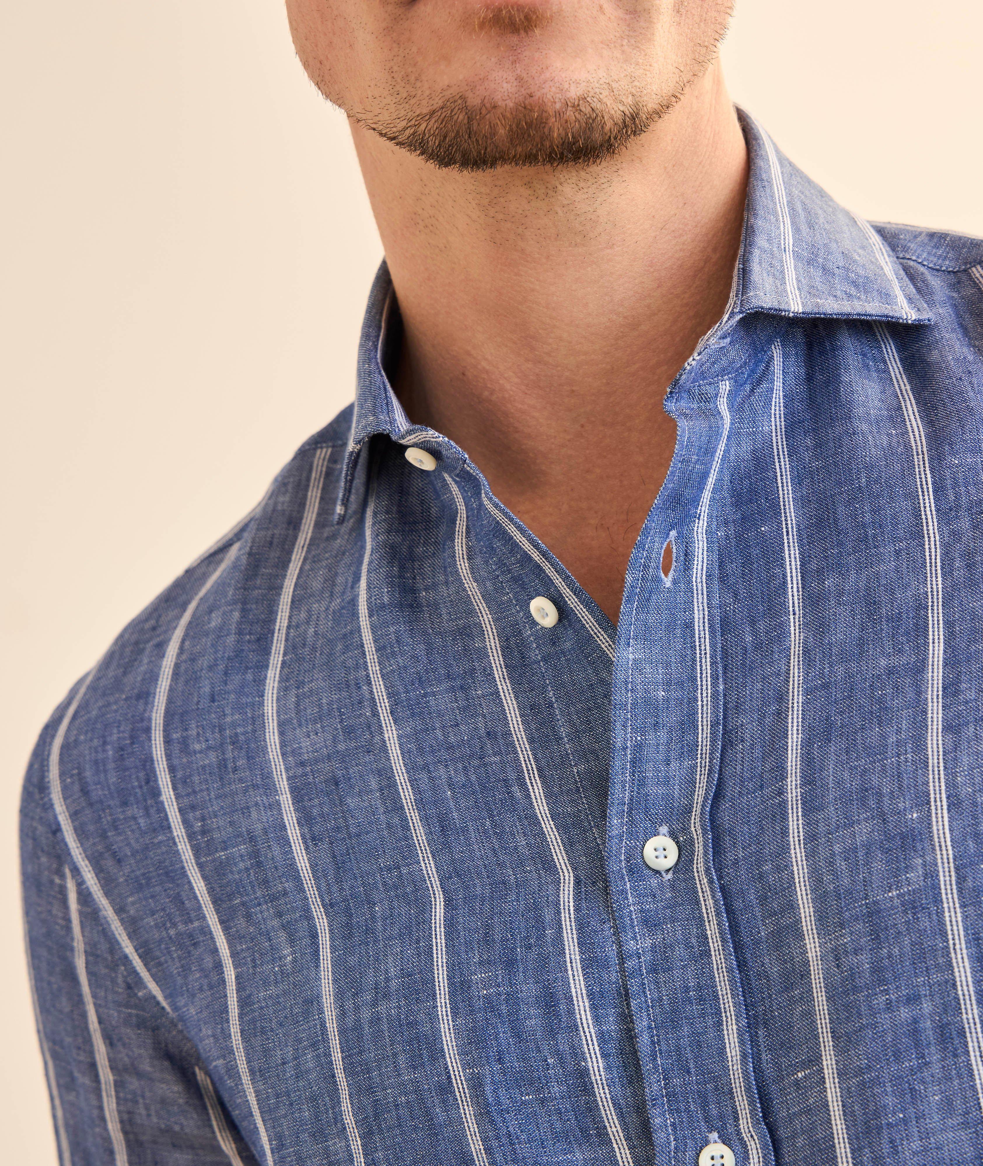 Easy-Fit Striped Linen Shirt image 3