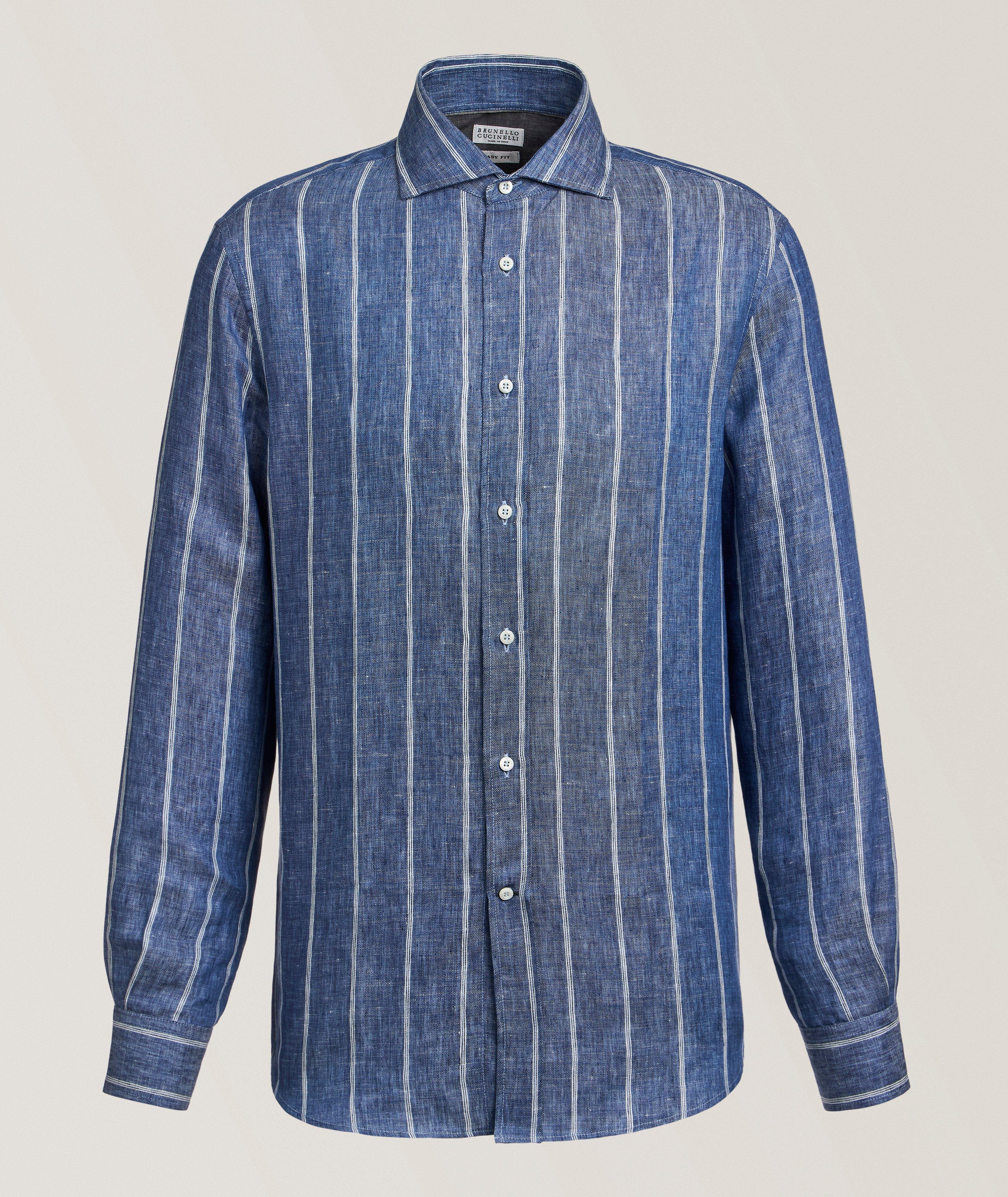 Easy-Fit Striped Linen Shirt image 0