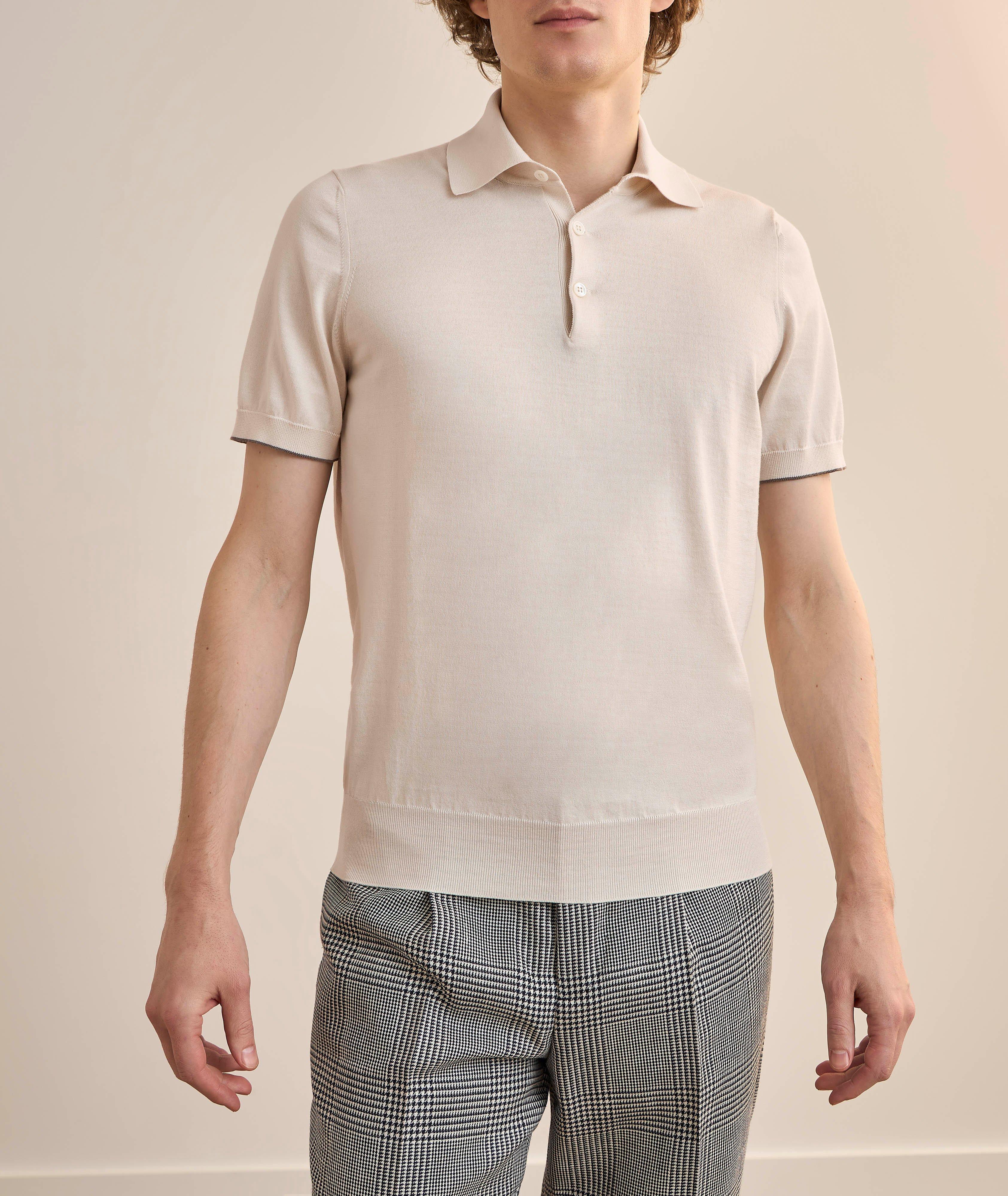 Contrast Tipping Knit Cotton Polo  image 1