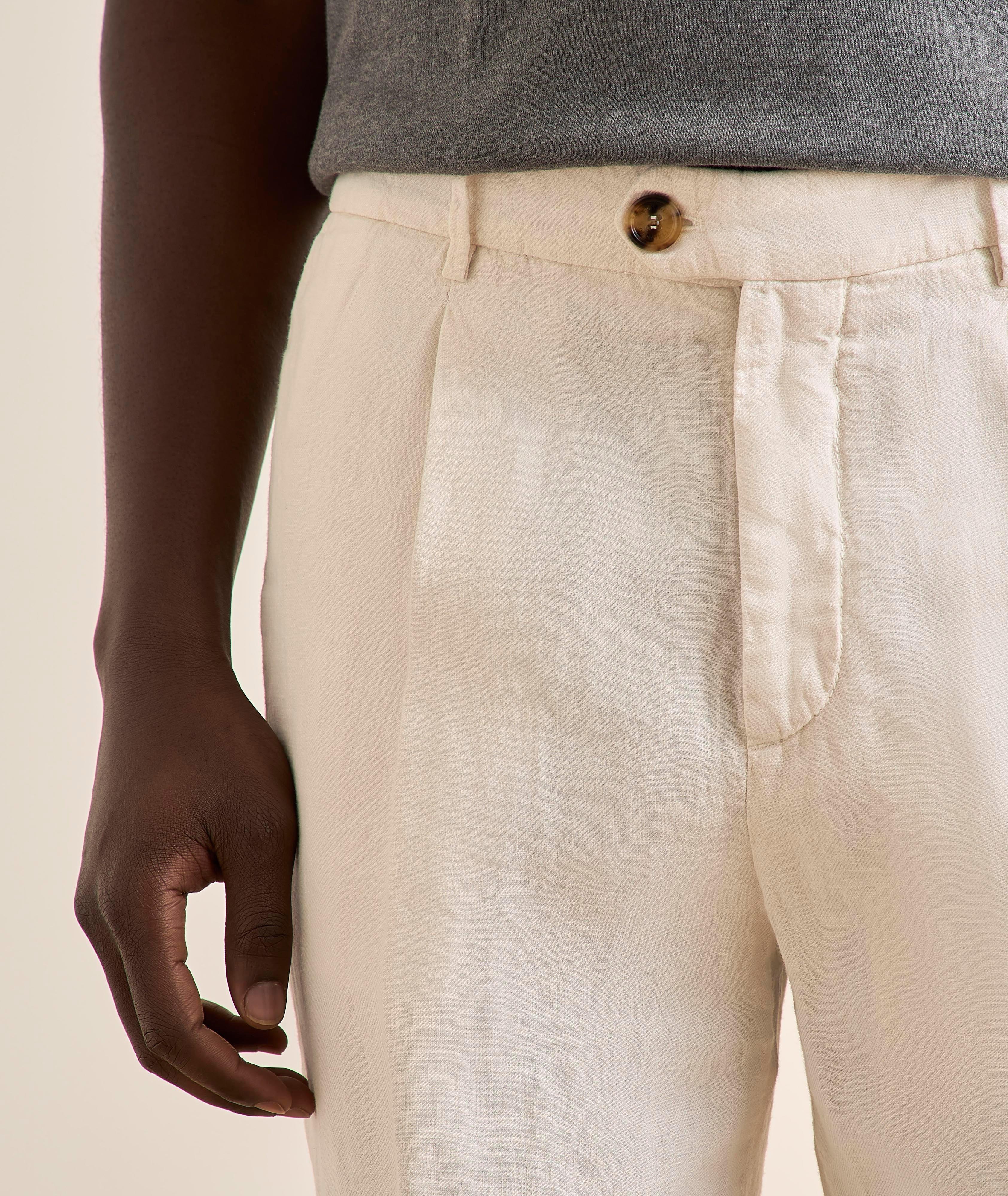 Leisure-Fit Linen Pleated Dress Pants image 3