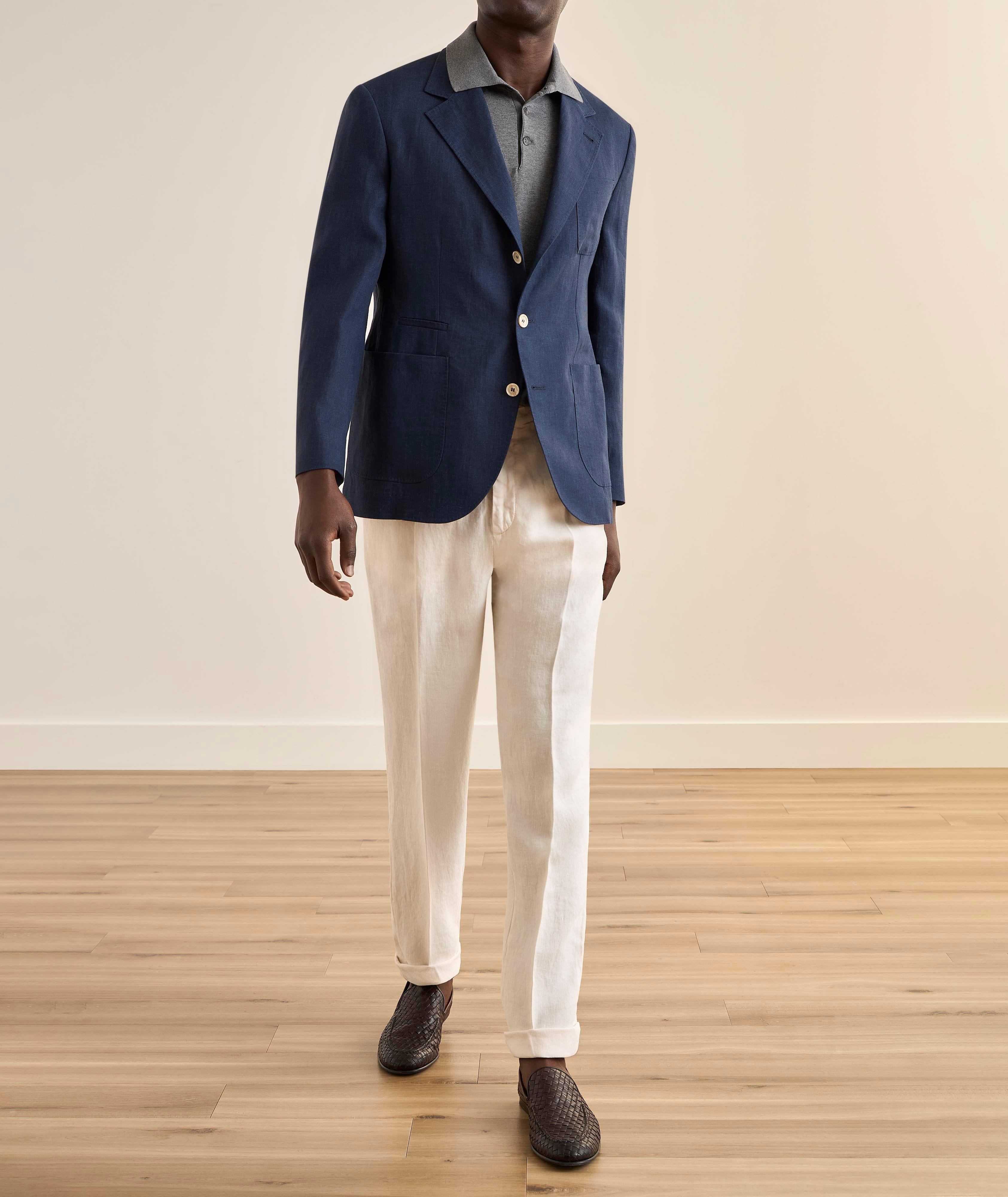 Leisure-Fit Linen Pleated Dress Pants image 4