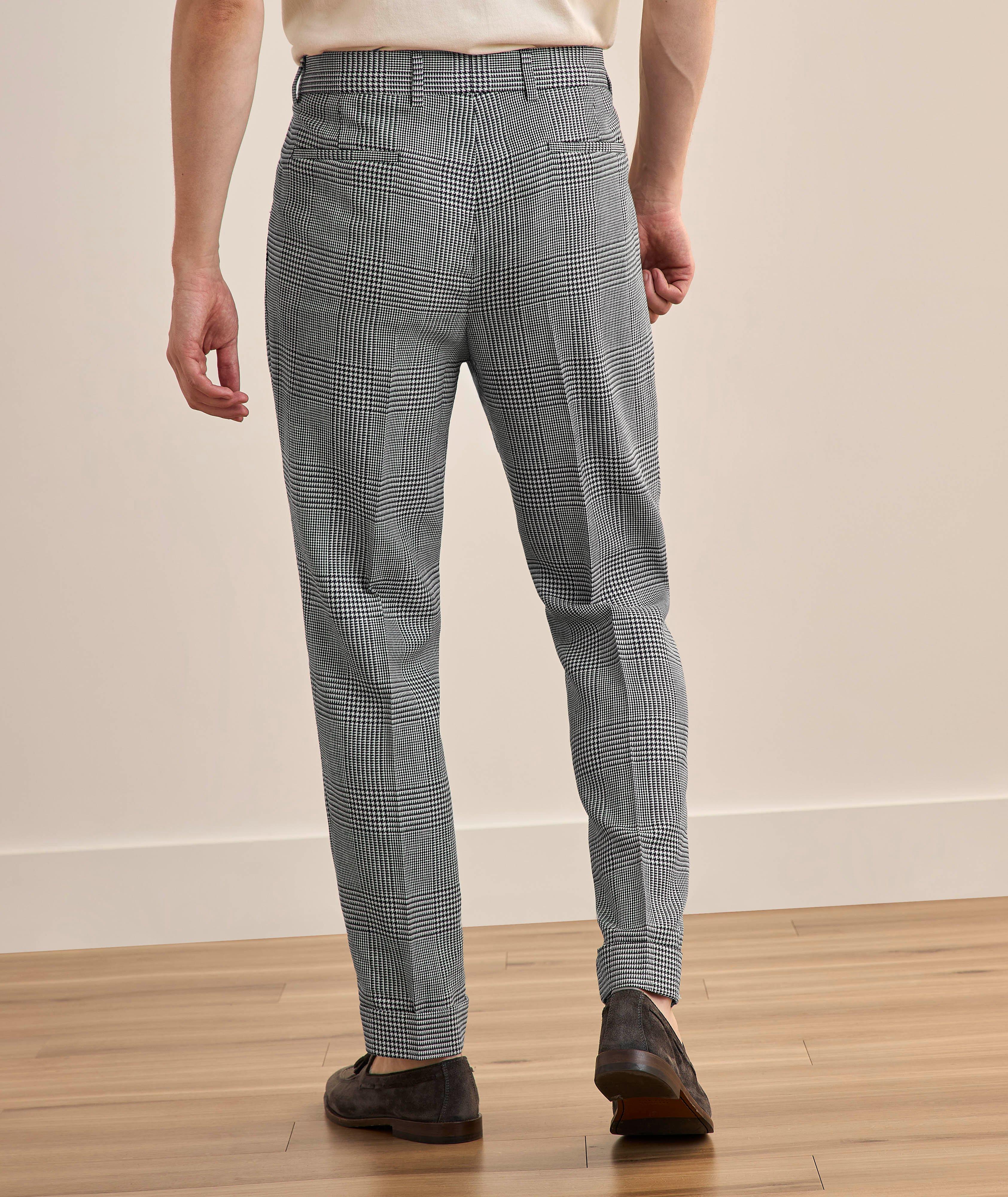 Pantalon habillé Glen à carreaux mélange laine image 2