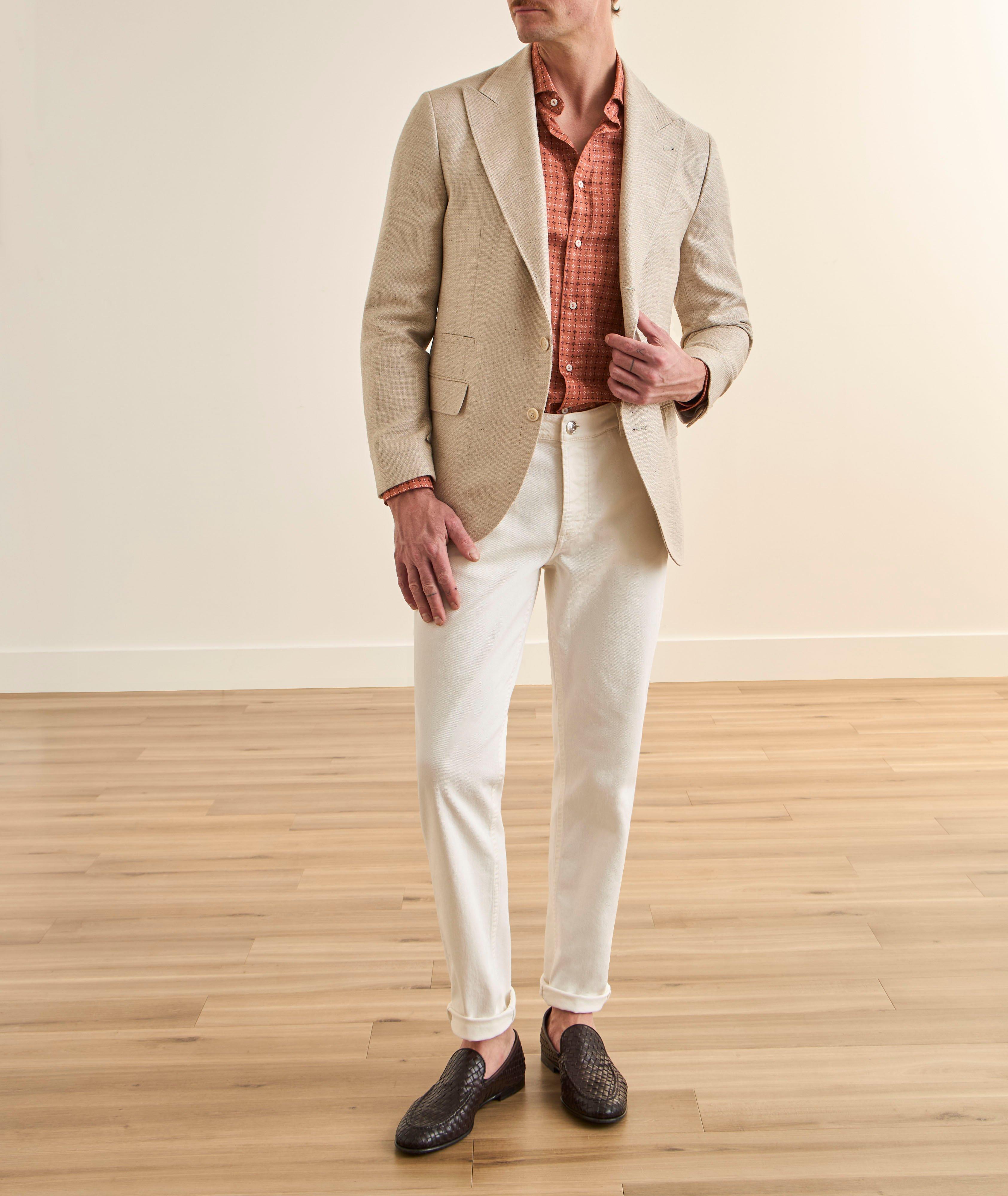 Ribbed Linen-Cotton Polo Sweater image 5