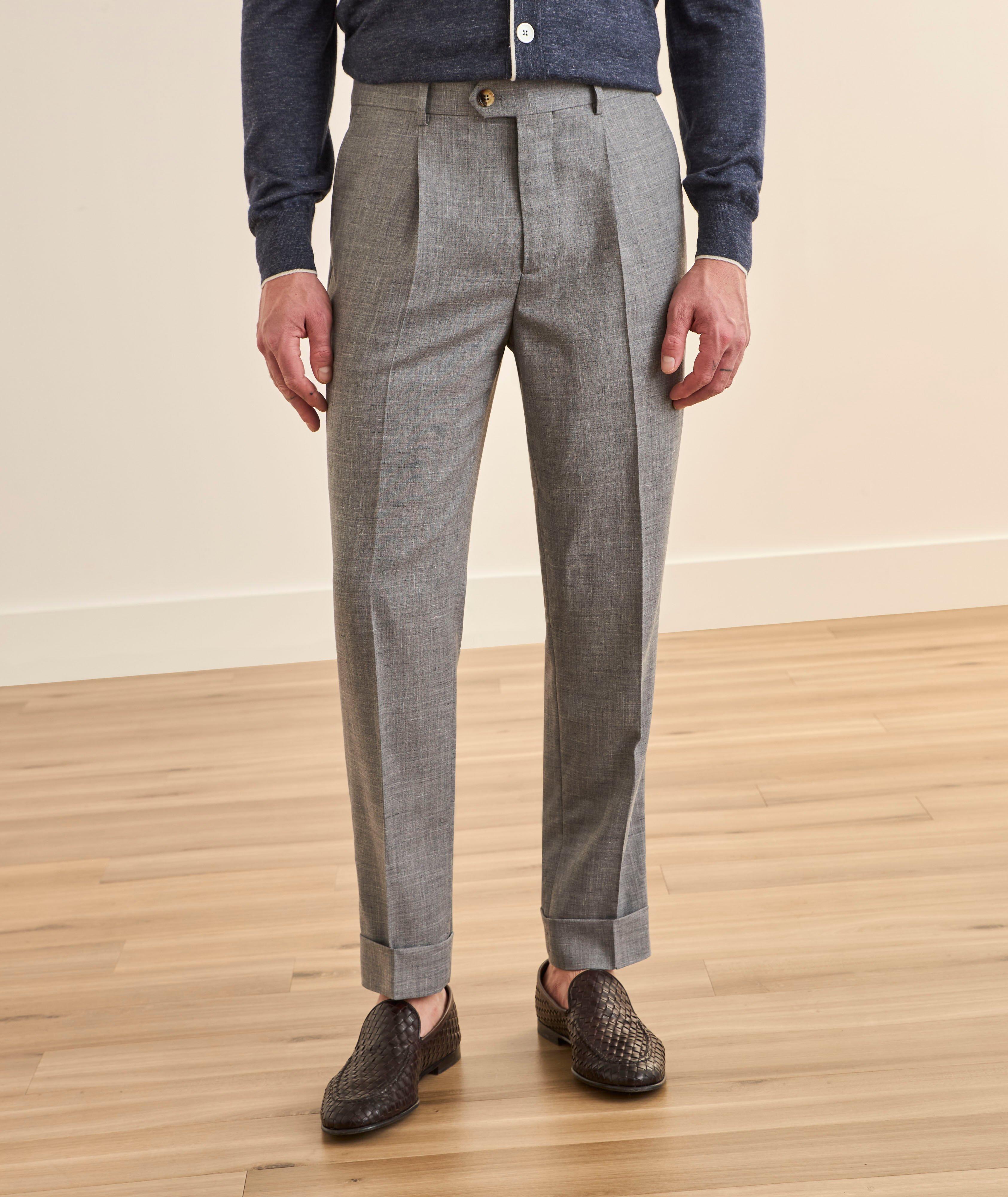 Textured Wool-Blend Suit Pants image 1