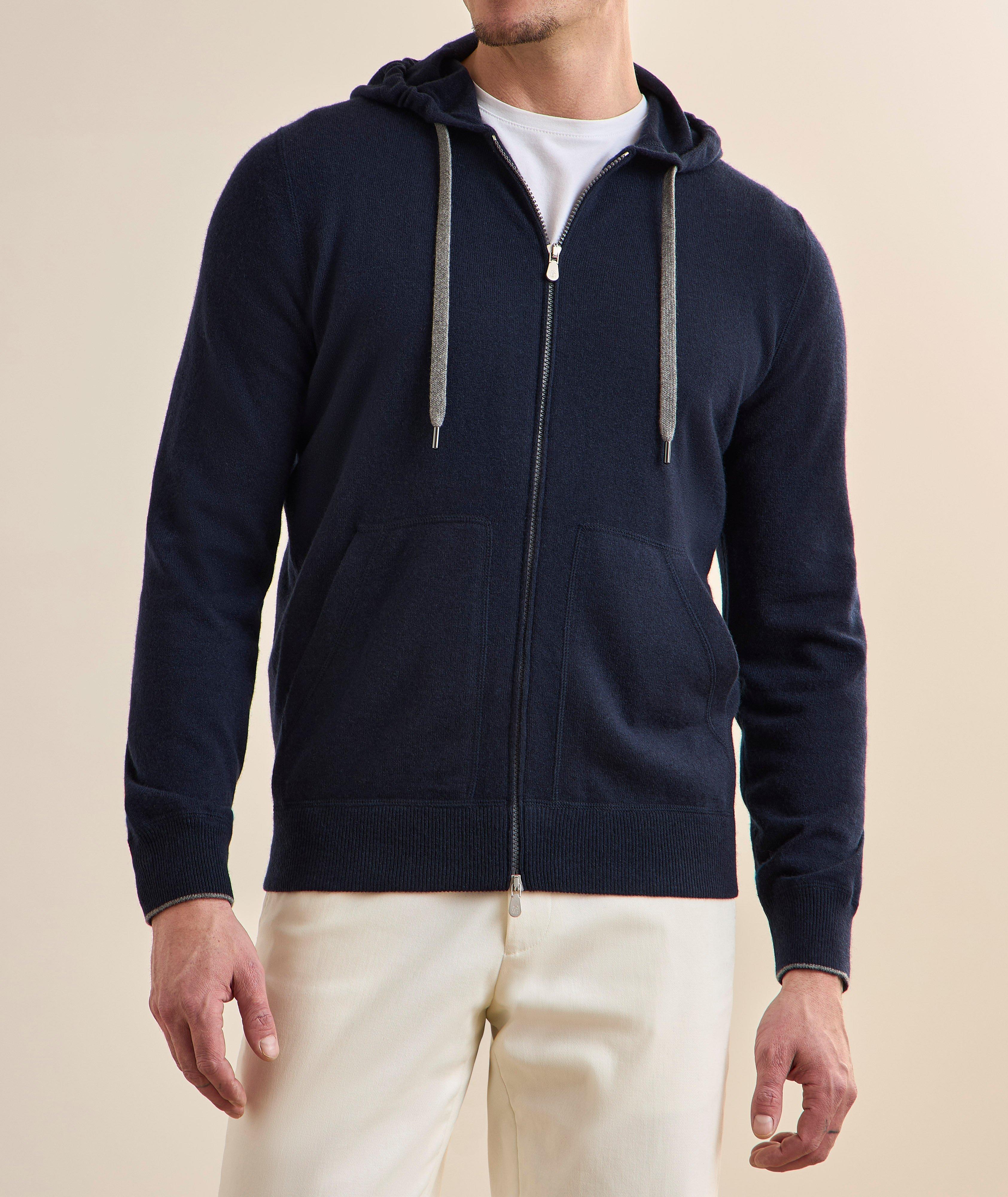 Pull à capuche cachemire zippé image 1