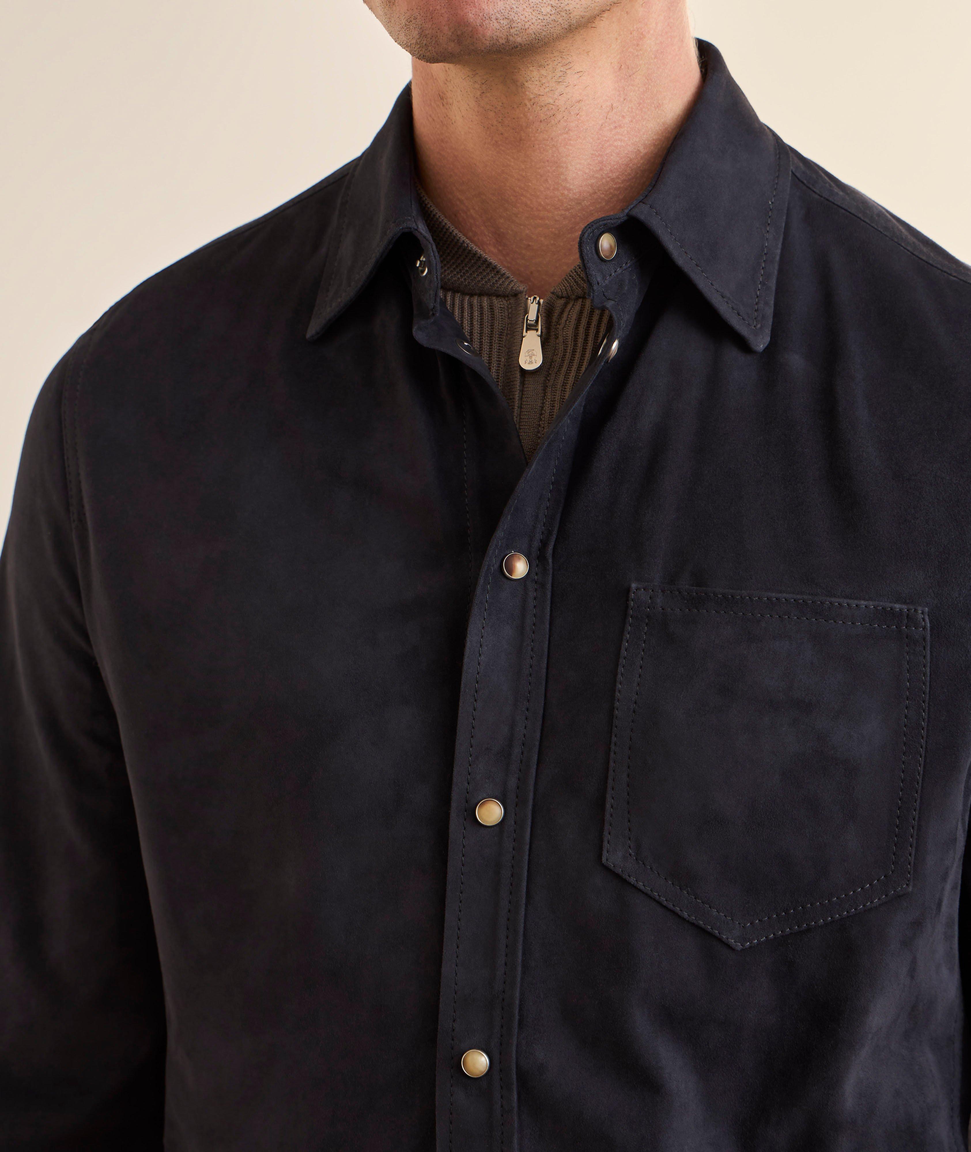 Surchemise à boutons-pression cuir suédé image 3