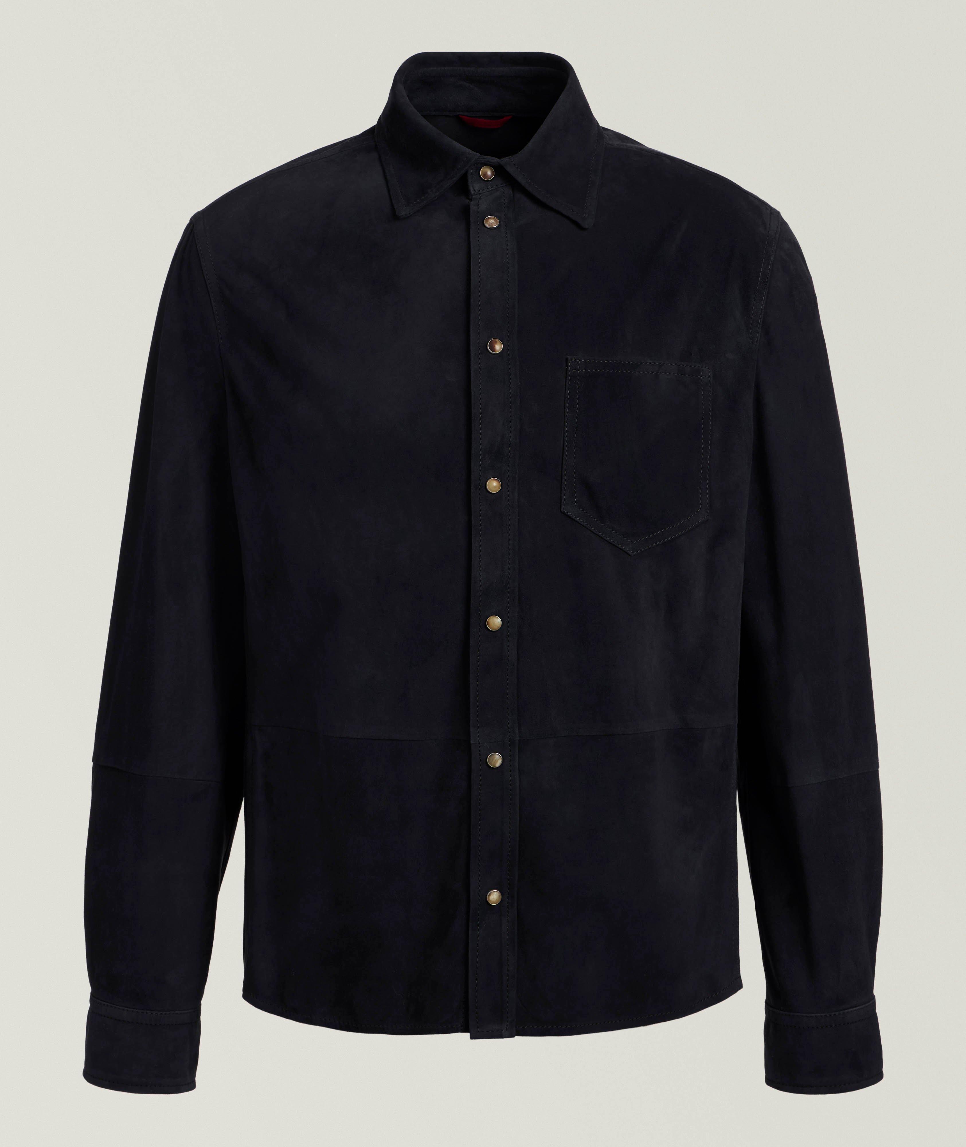 Suede Leather Snap Overshirt image 0
