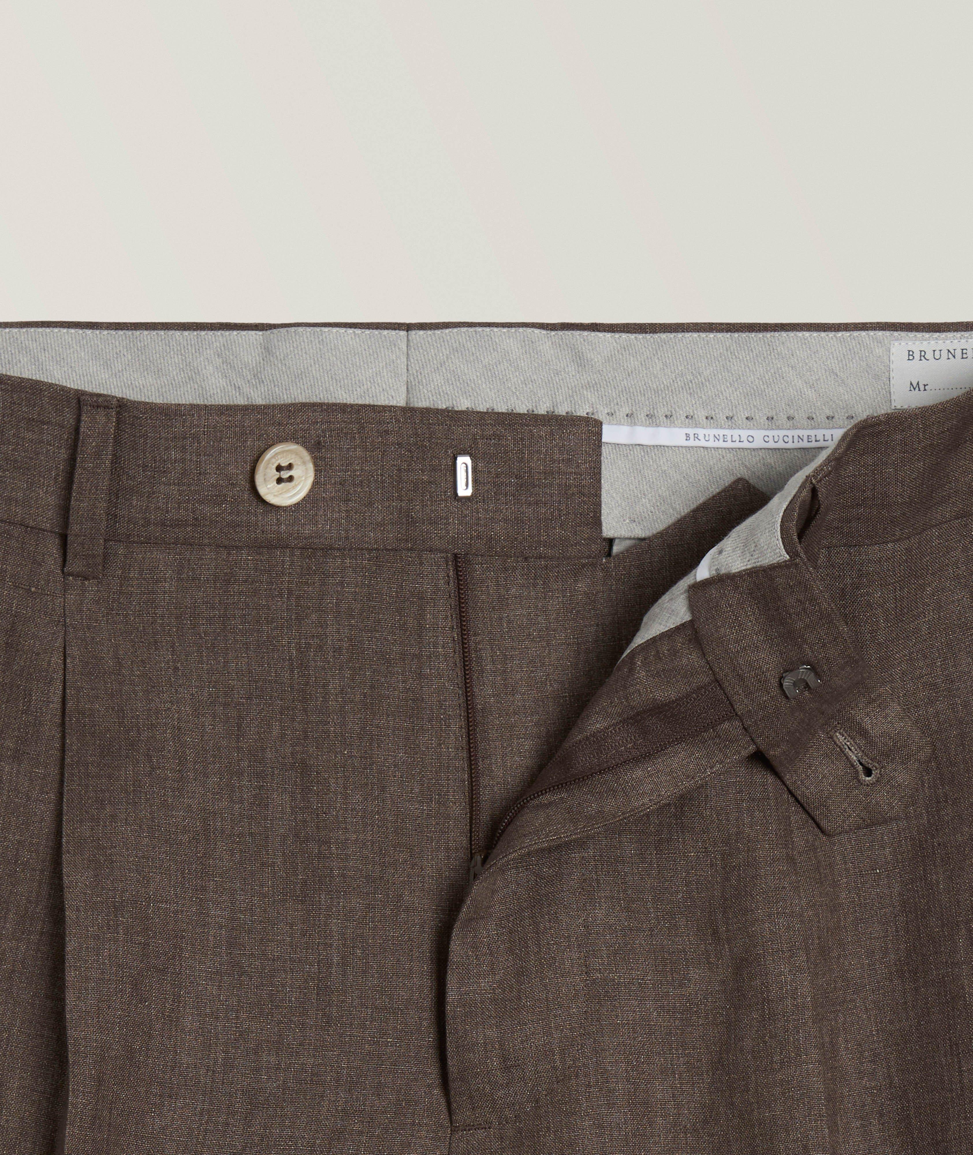 Leisure-Fit Linen Pleated Dress Pants image 4