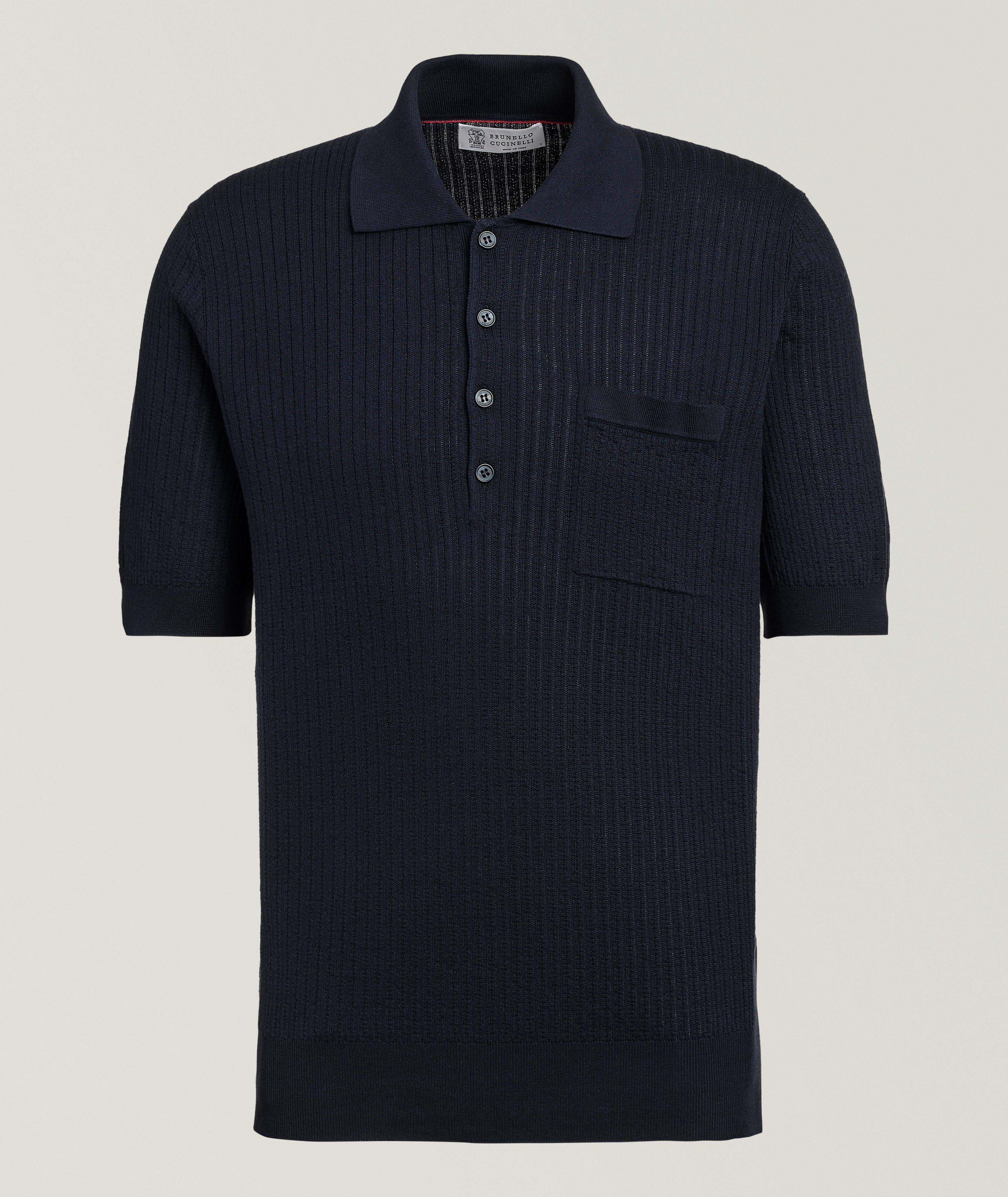 Textured Cotton Pocket Polo image 0