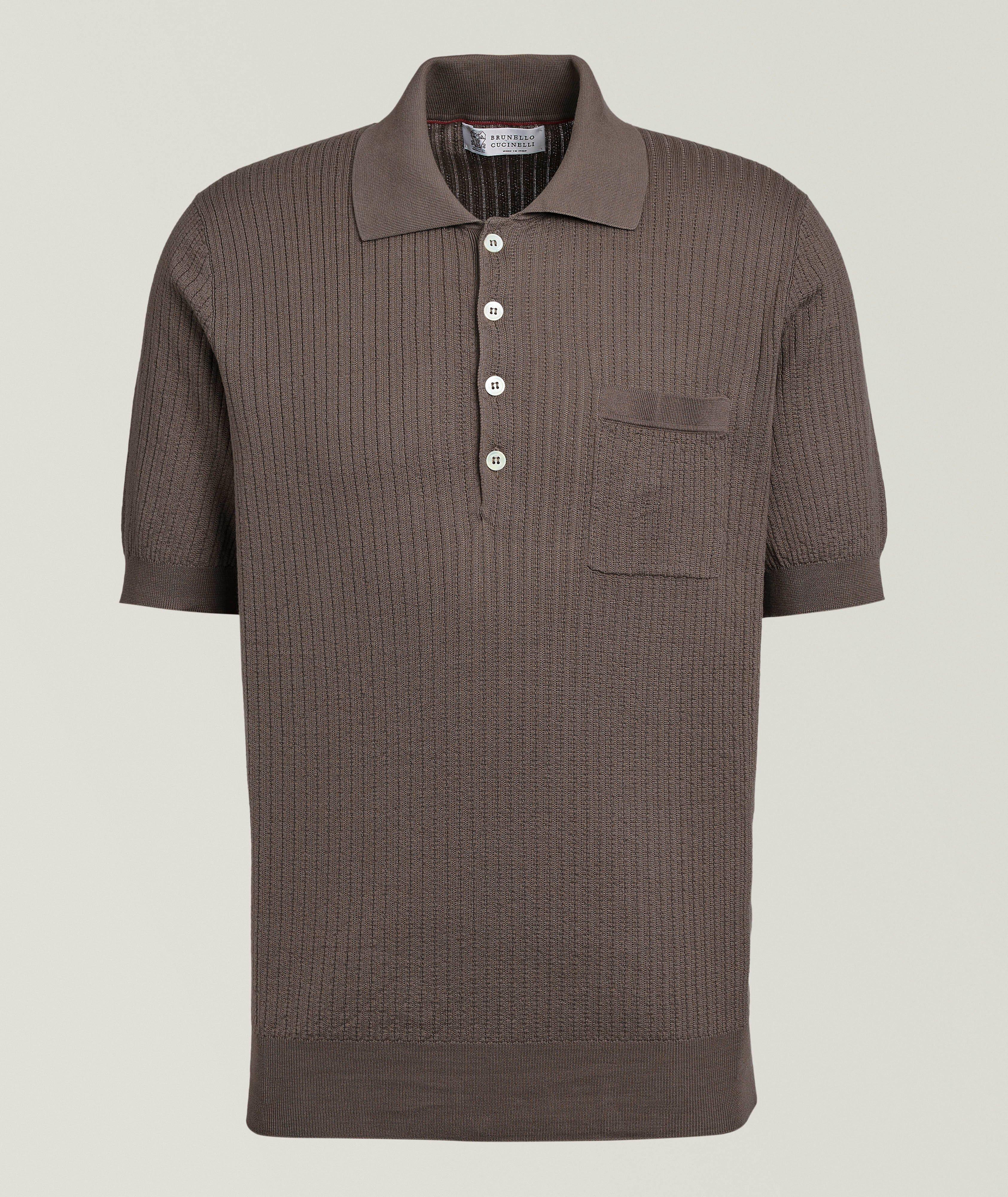 Textured Cotton Pocket Polo image 0