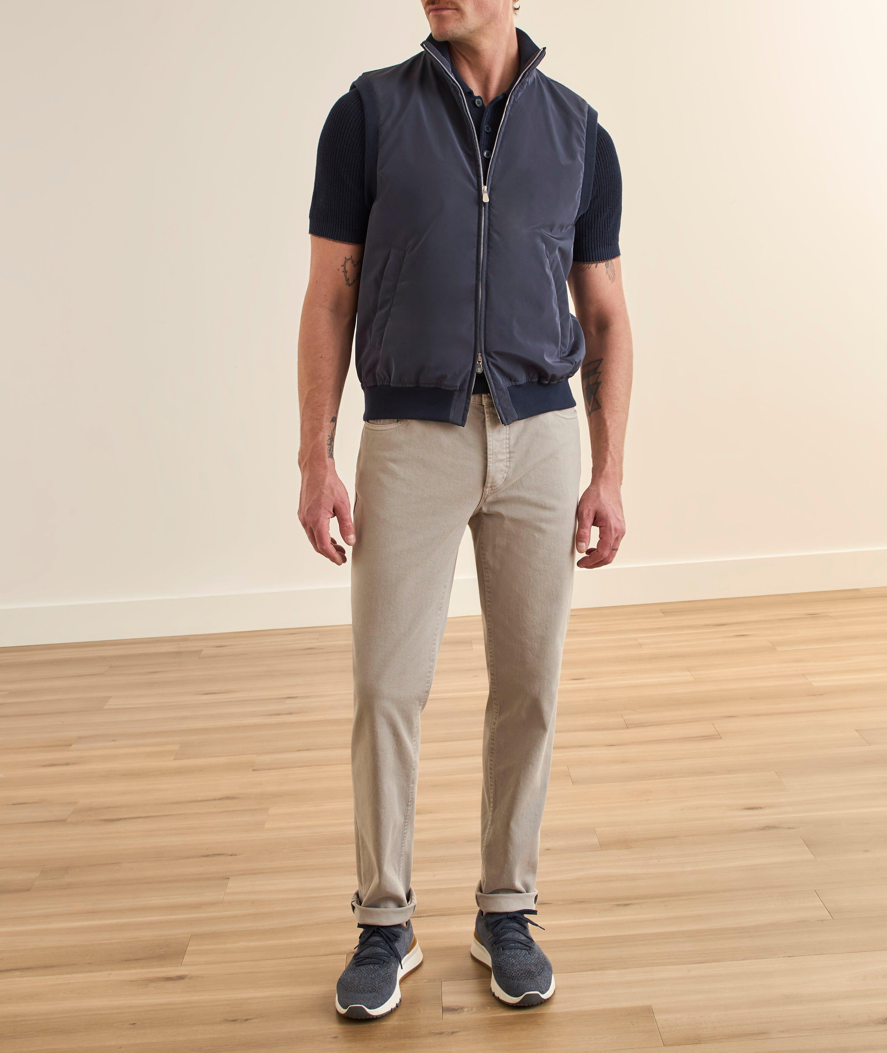 Ribbed Linen-Cotton Polo Sweater image 4