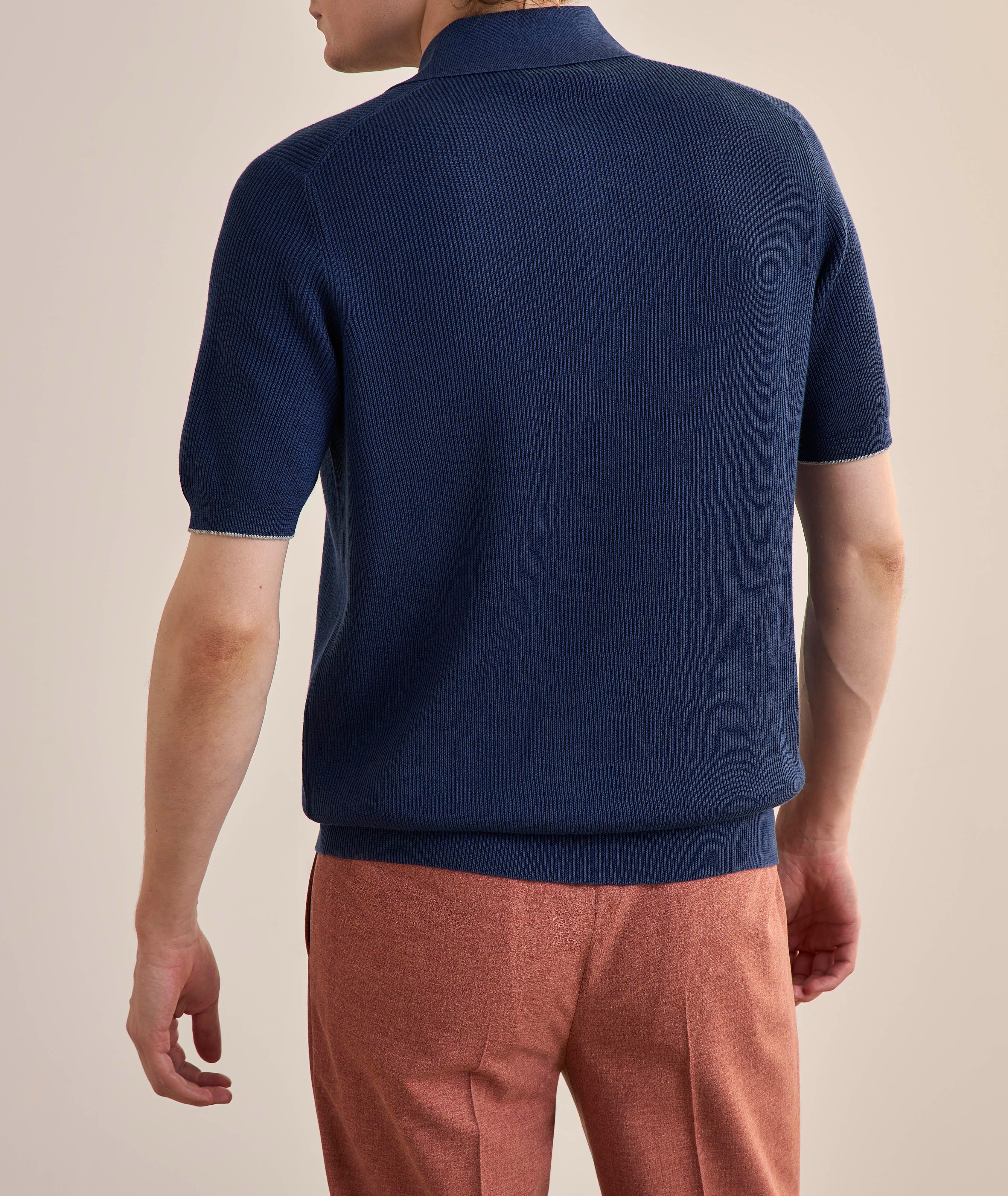Ribbed Cotton Polo Sweater image 2