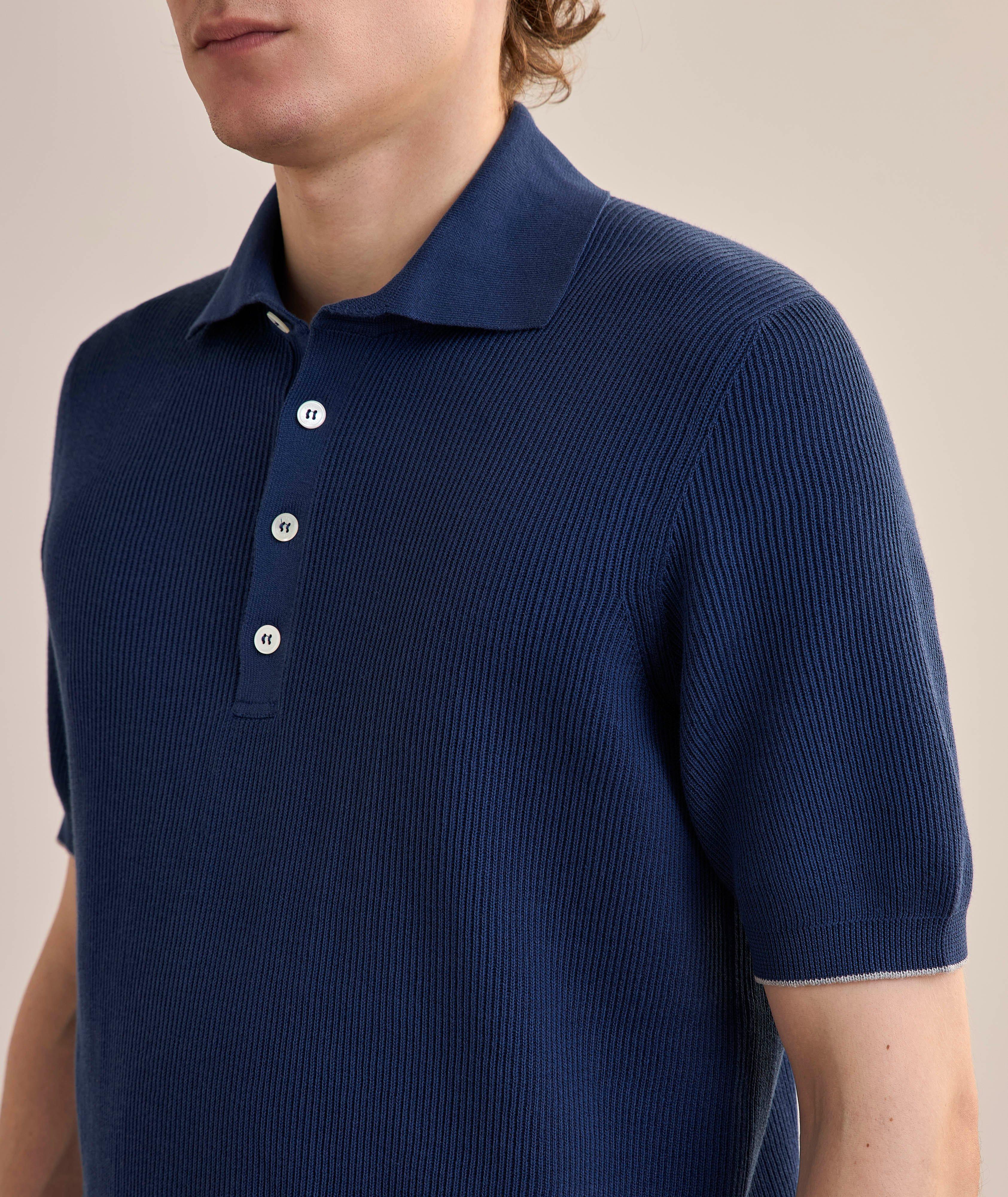 Ribbed Cotton Polo Sweater image 3