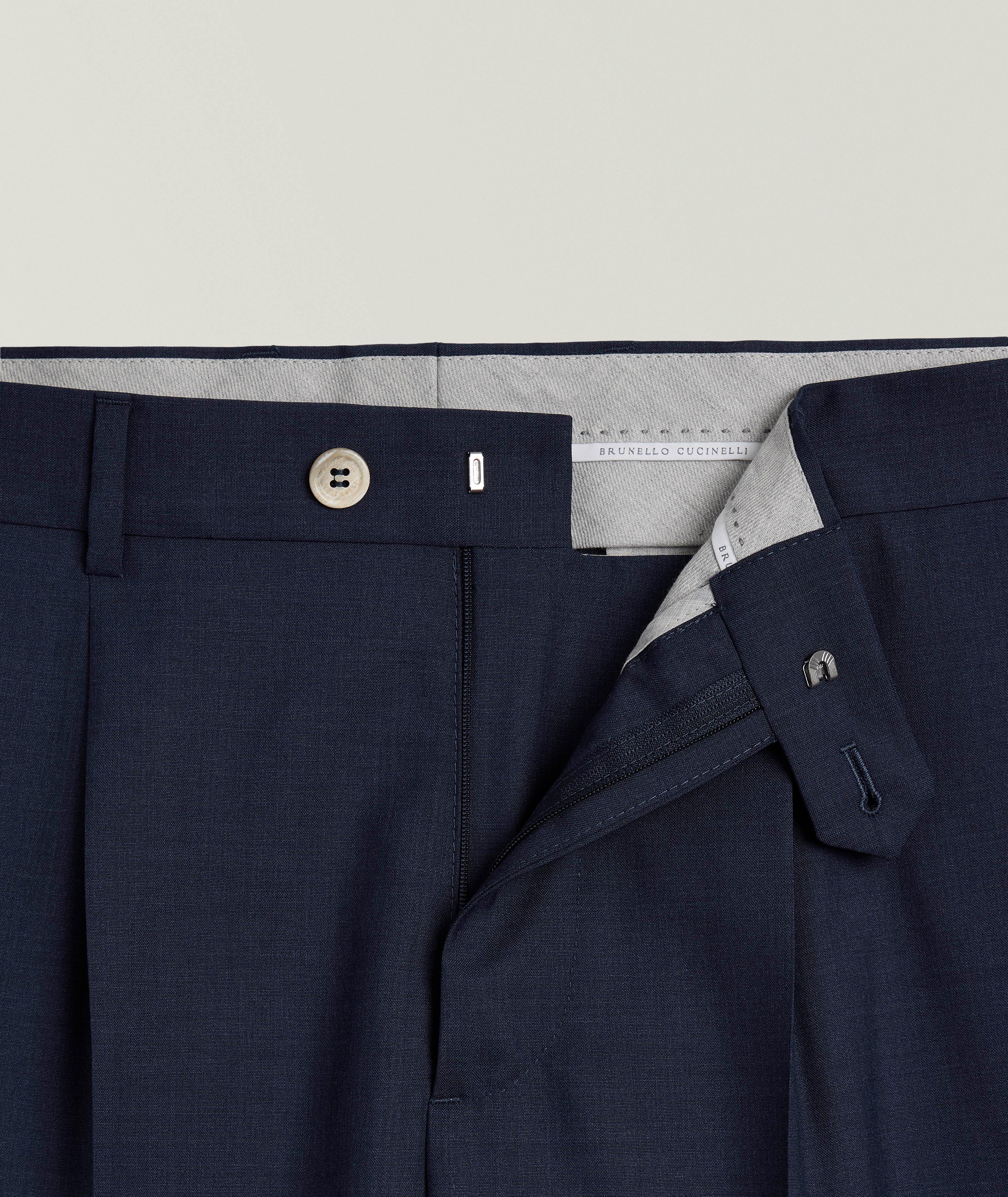 Virgin Wool Pleated Dress Pants image 1