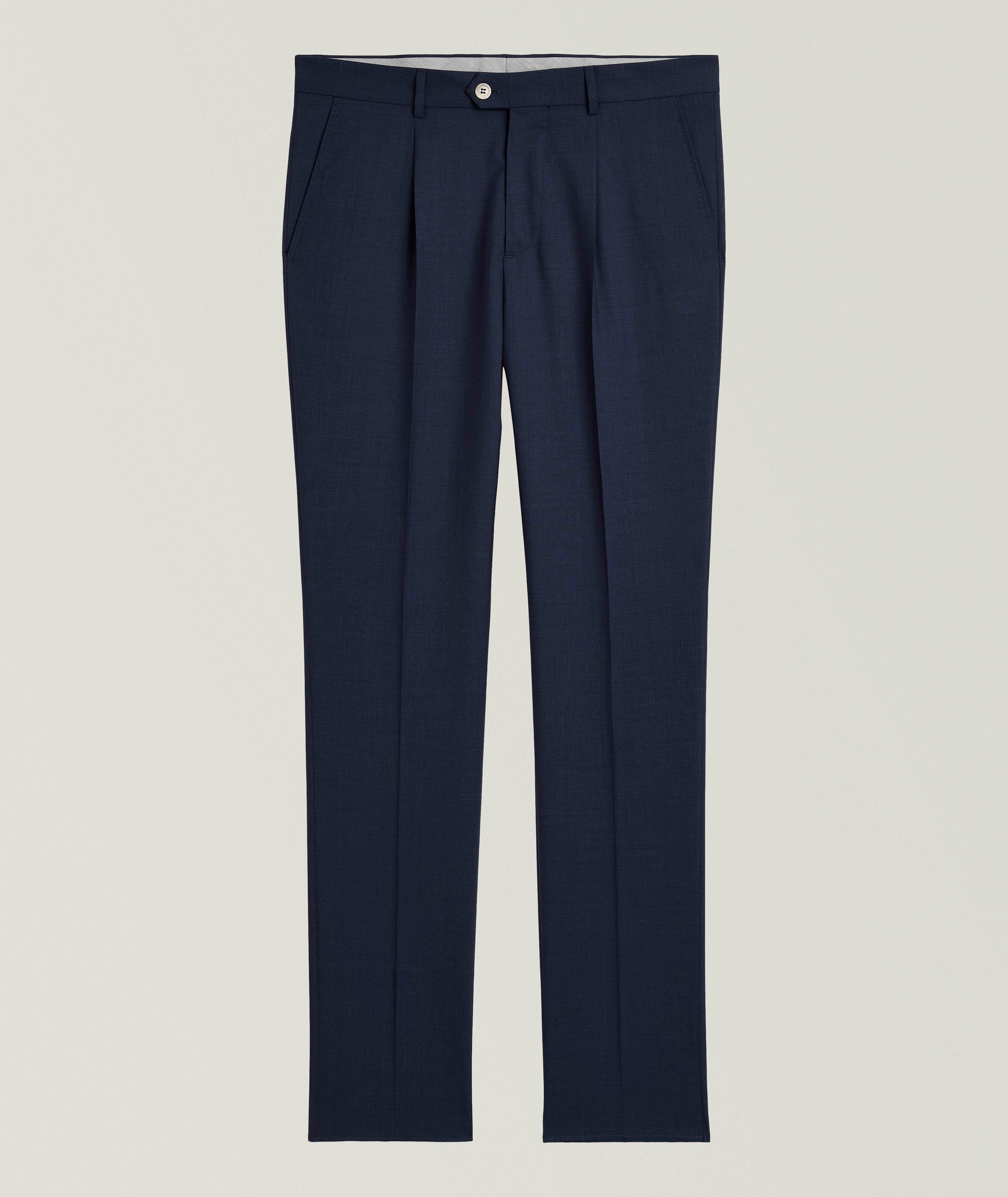 Virgin Wool Pleated Dress Pants image 0