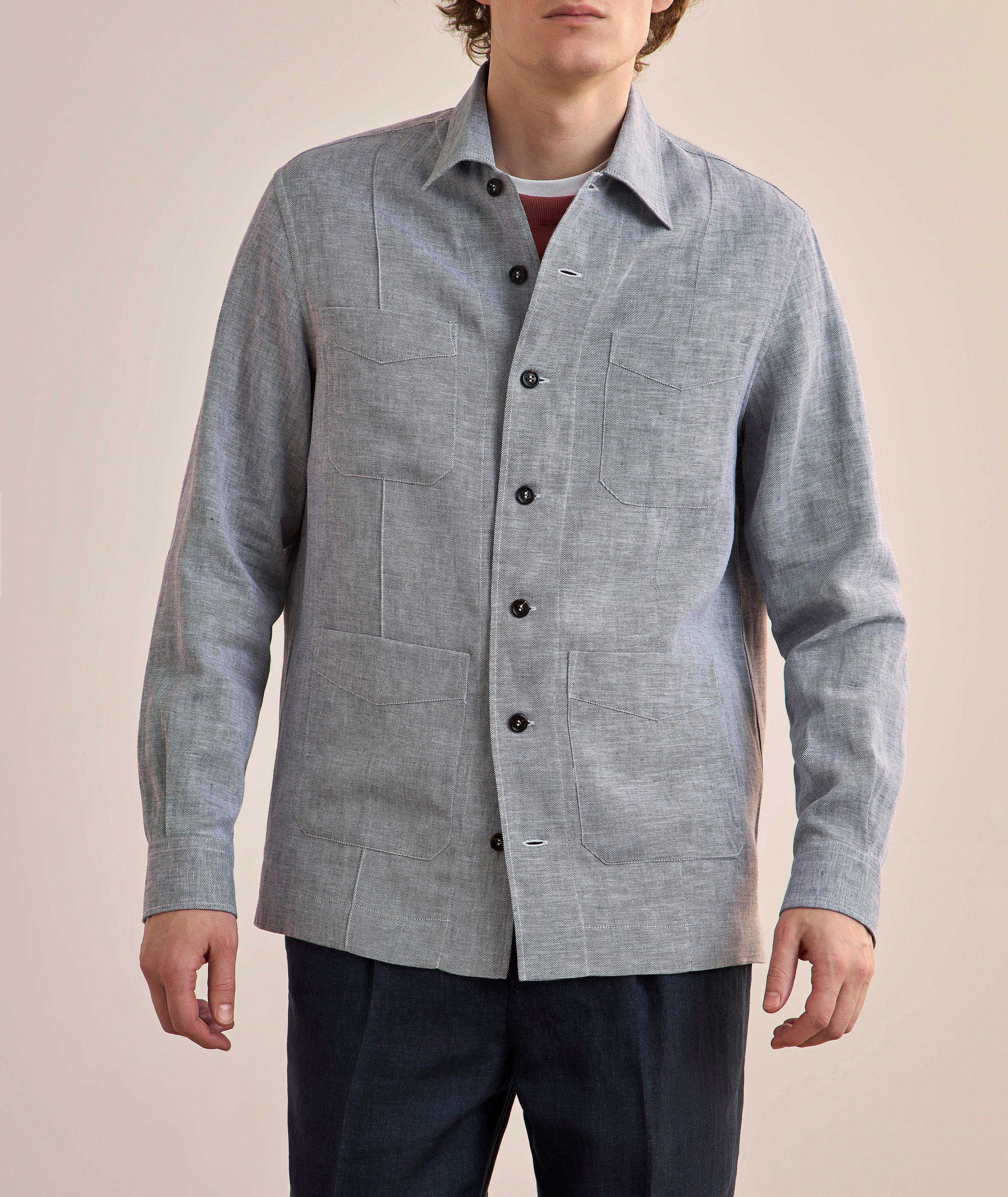 Easy-Fit Linen-Blend Overshirt image 1