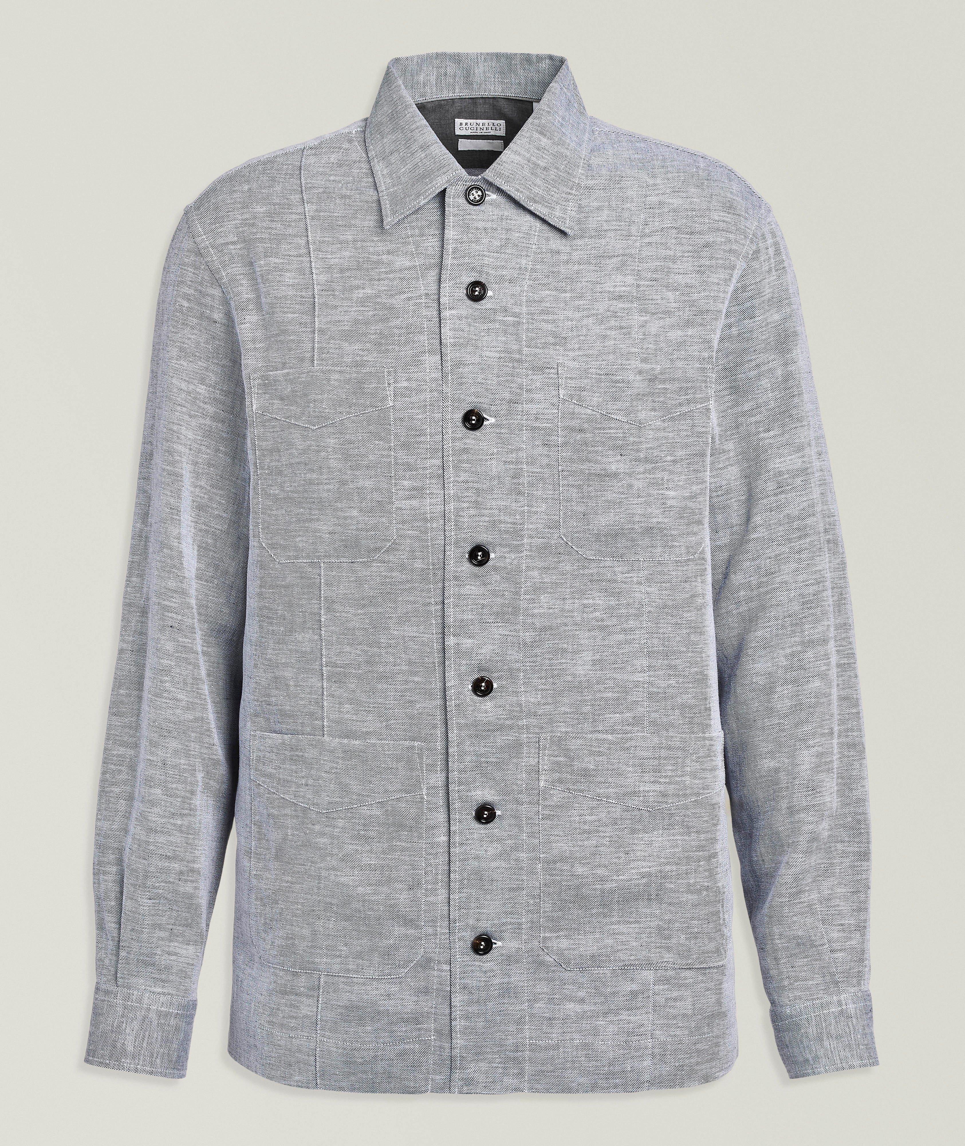 Easy-Fit Linen-Blend Overshirt image 0