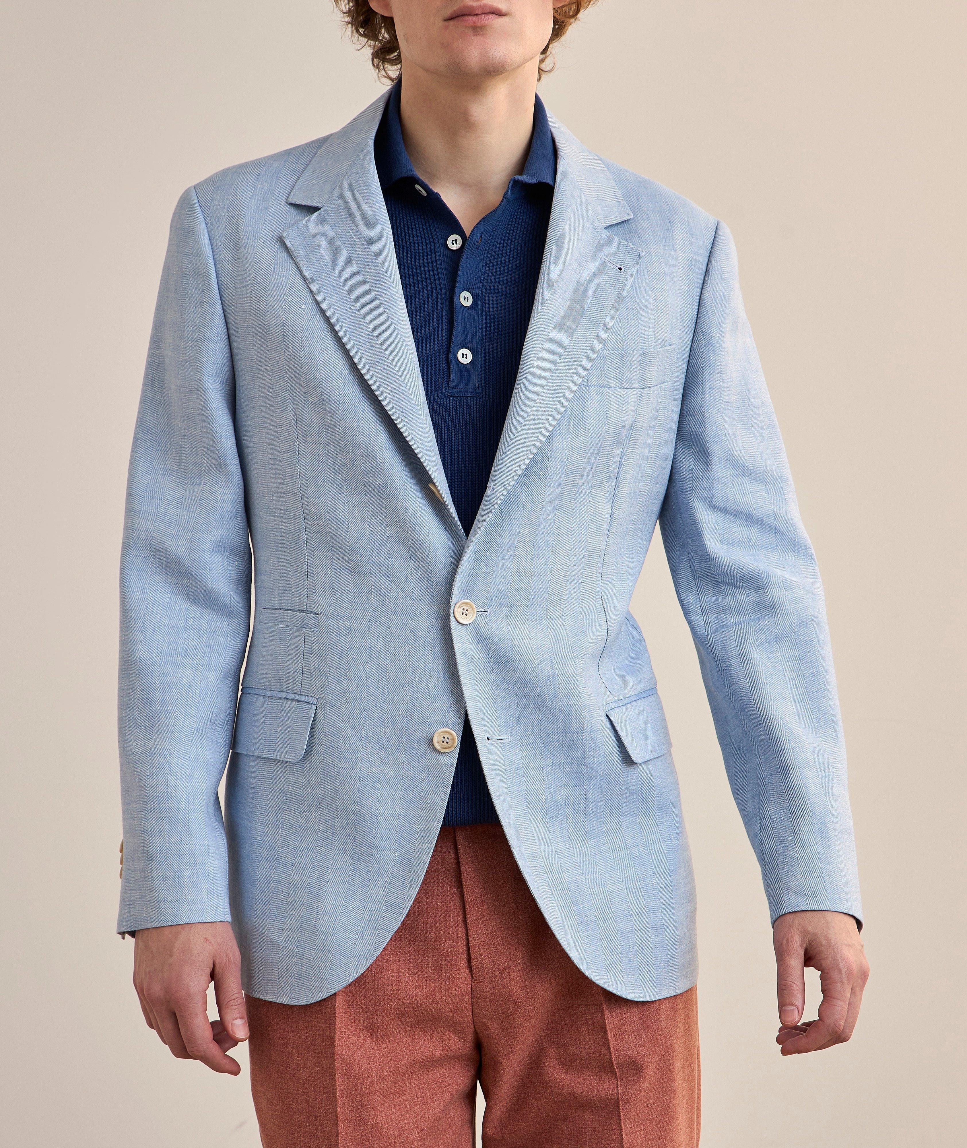Herringbone Linen-Wool Sport Jacket  image 1