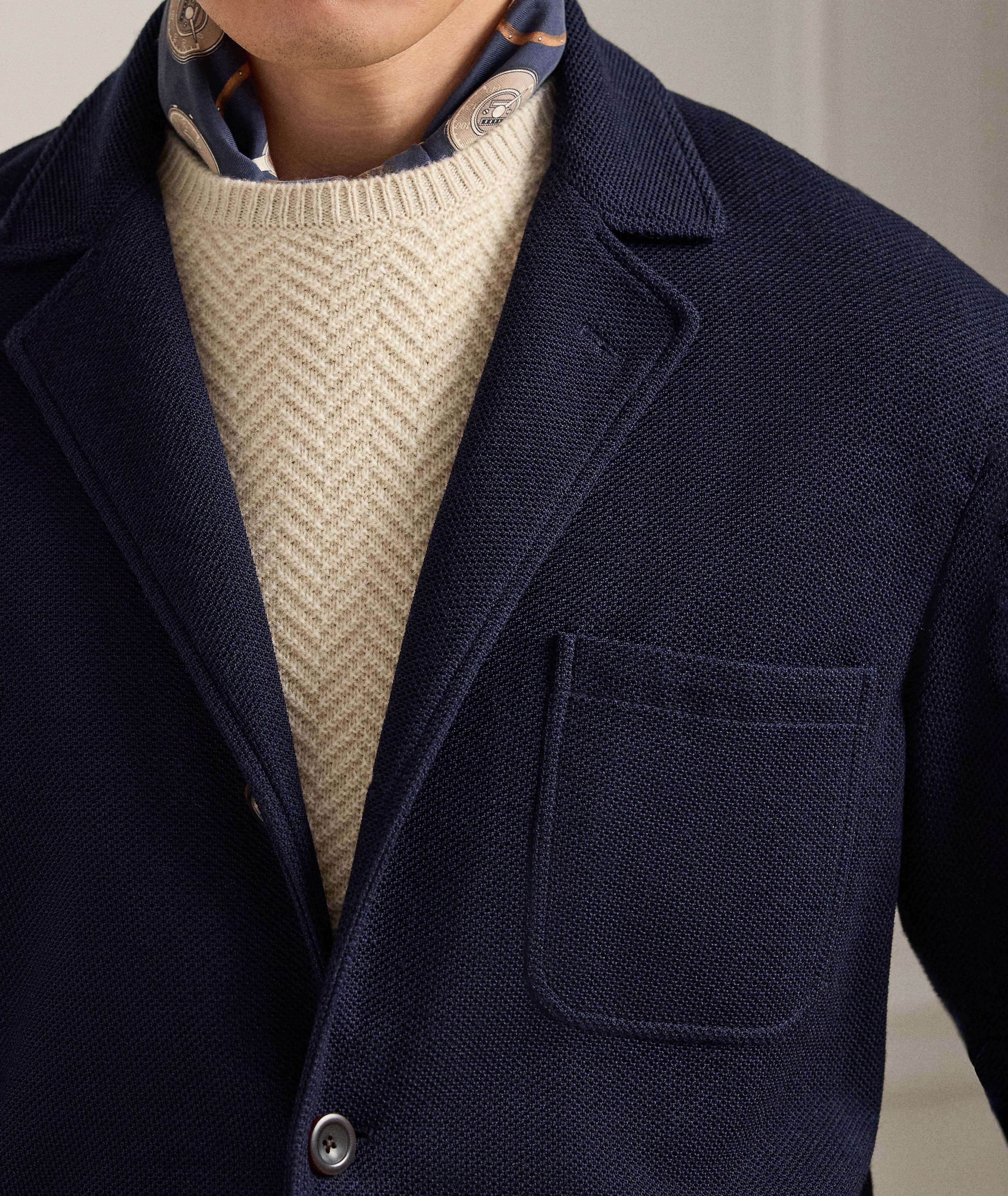 Wool-Cotton Piqué Sport Jacket image 3