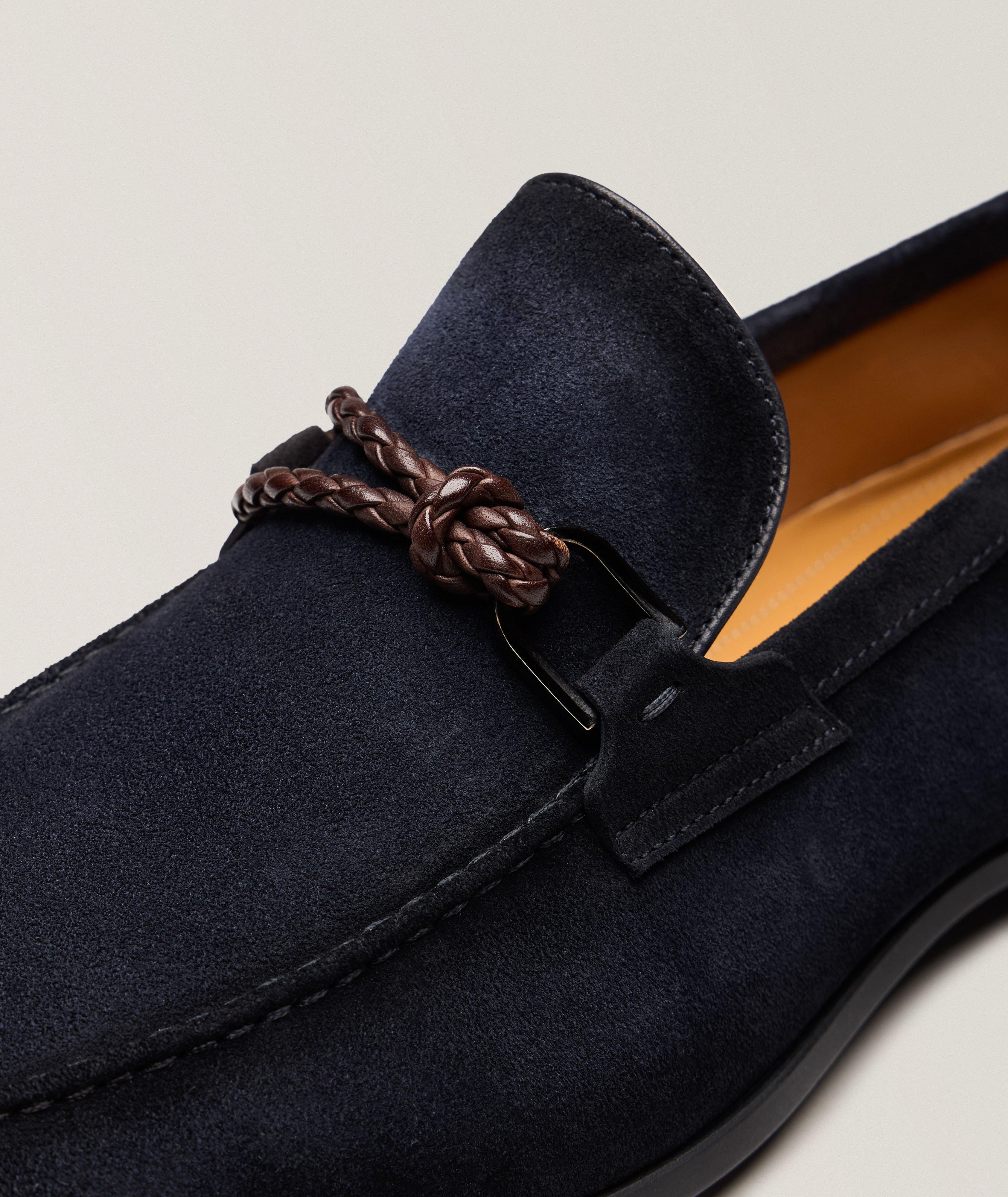 Destin Woven Asymmetric Loop Suede Loafers  image 2