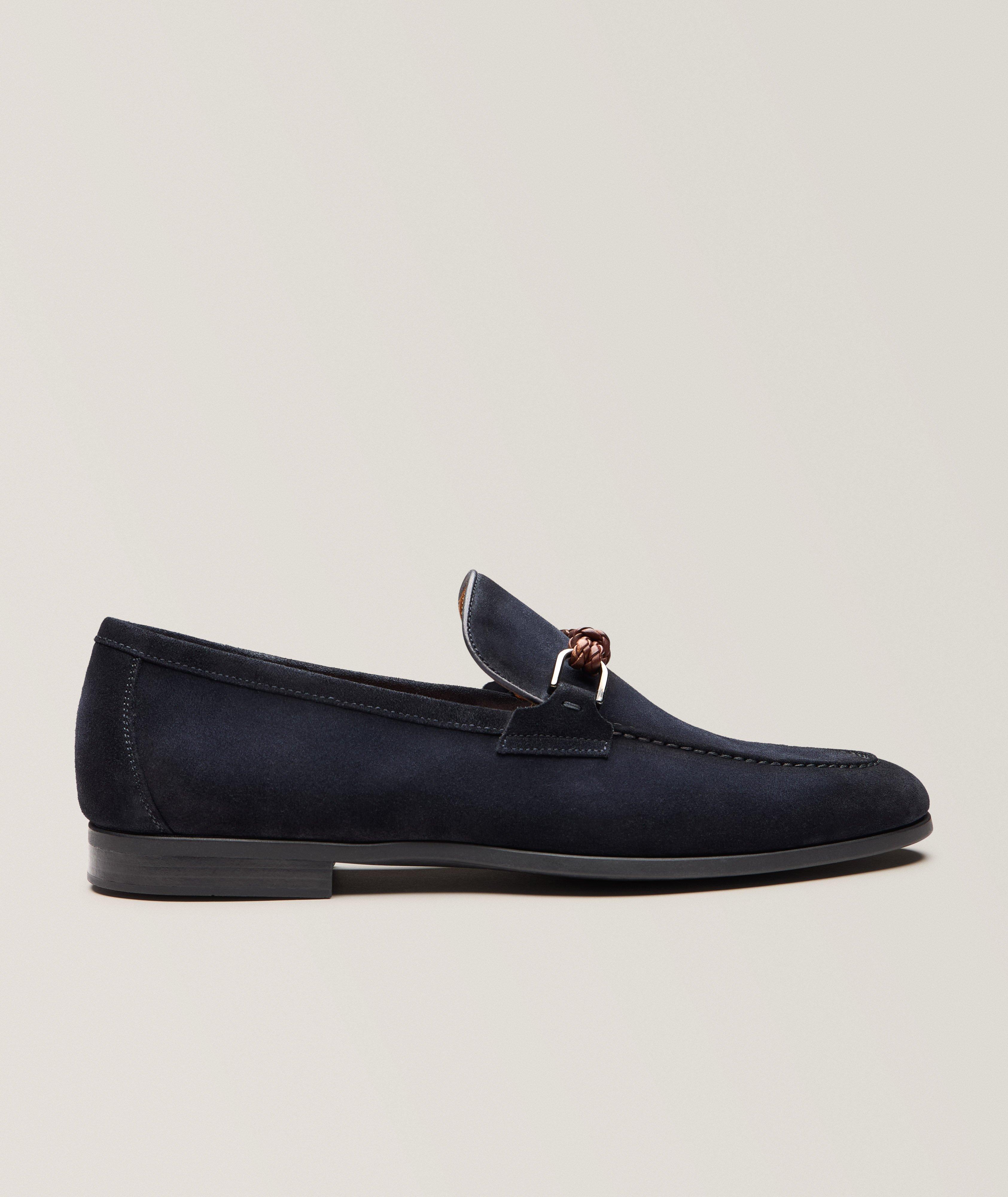 Destin Woven Asymmetric Loop Suede Loafers  image 0