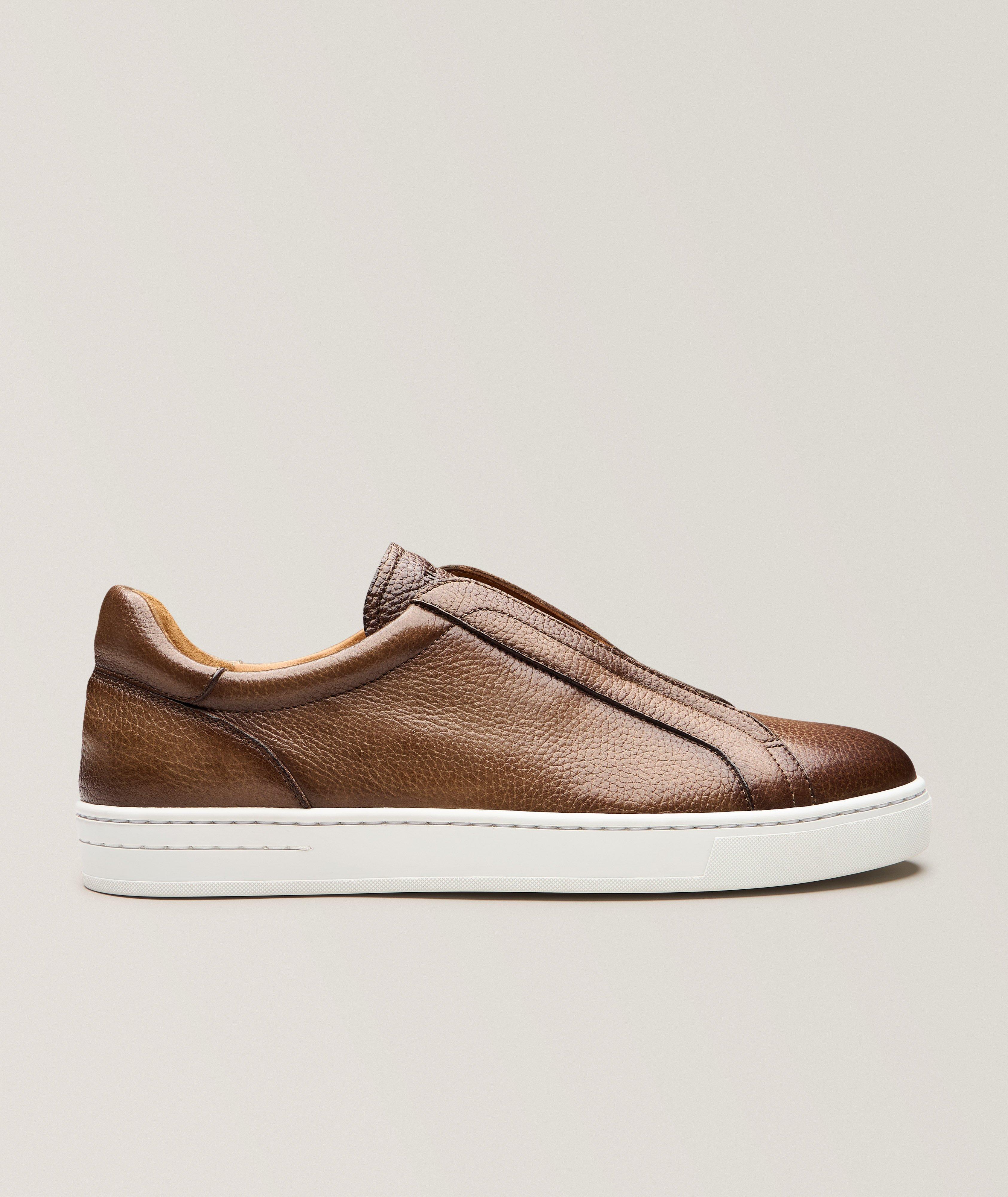 Gasol Pebbled Leather Slip-On Sneakers image 0