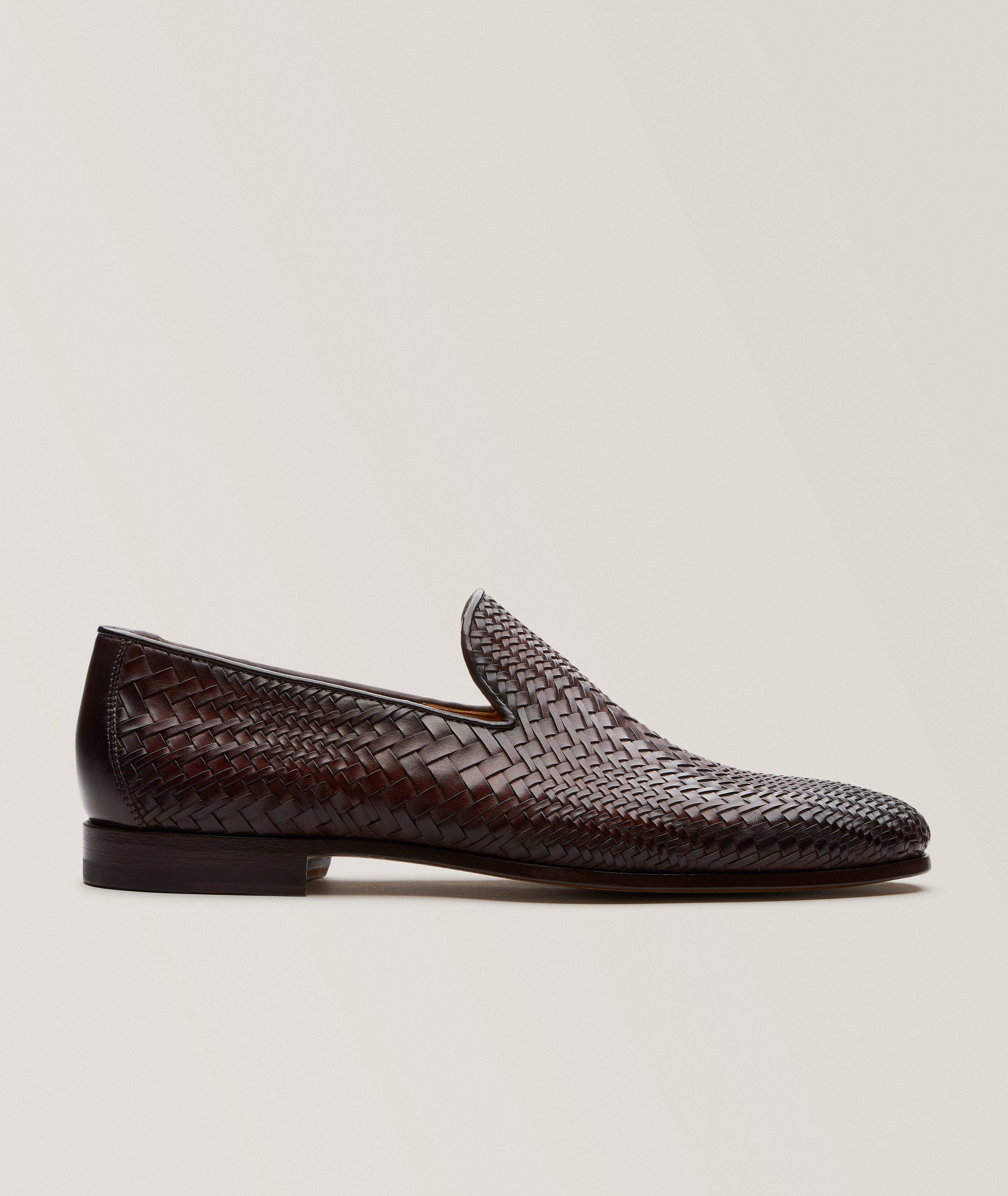 Magnanni Venetian Woven Leather Loafers | Dress Shoes | Harry Rosen