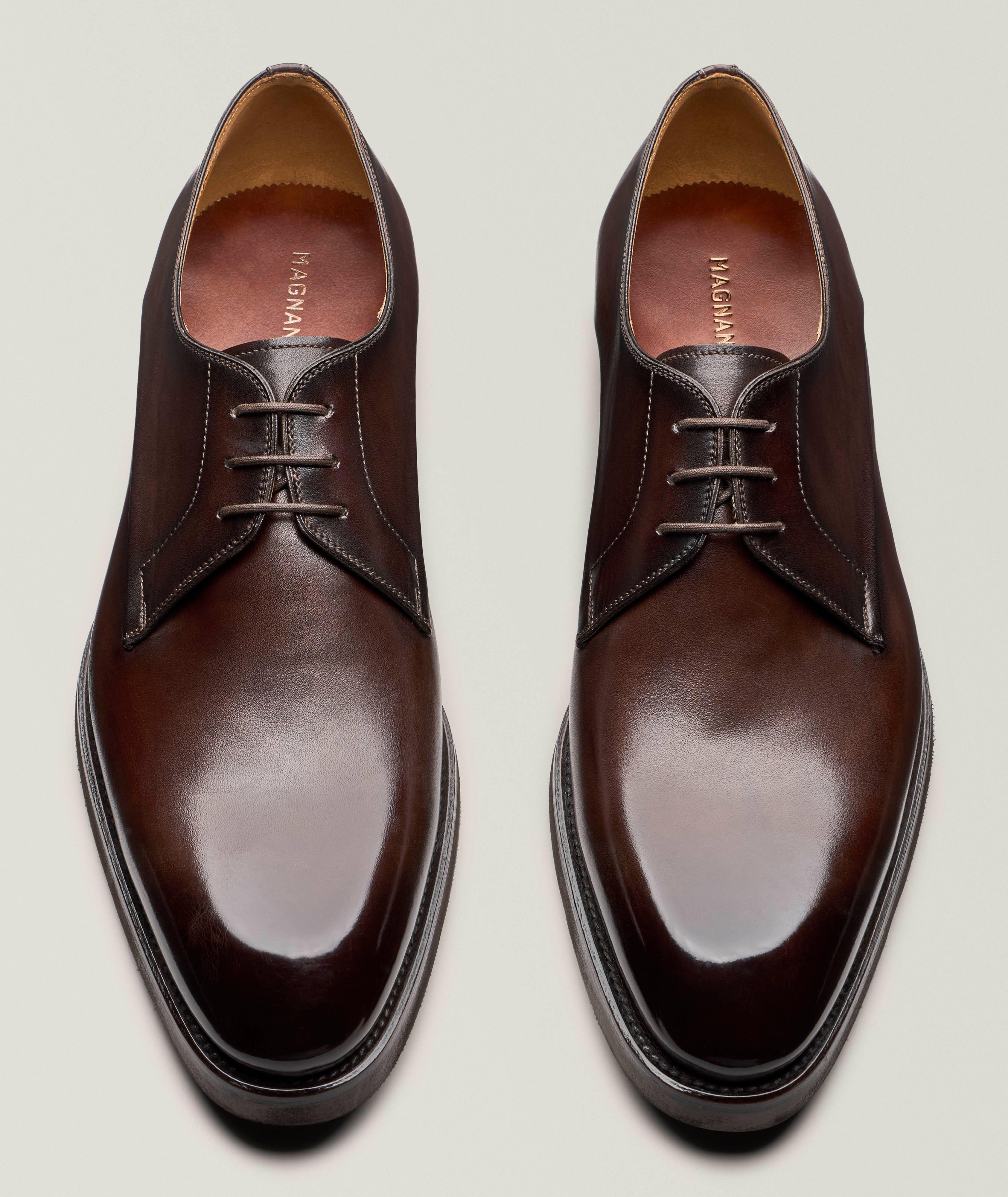 Derbies en cuir bruni bout uni Omero image 1