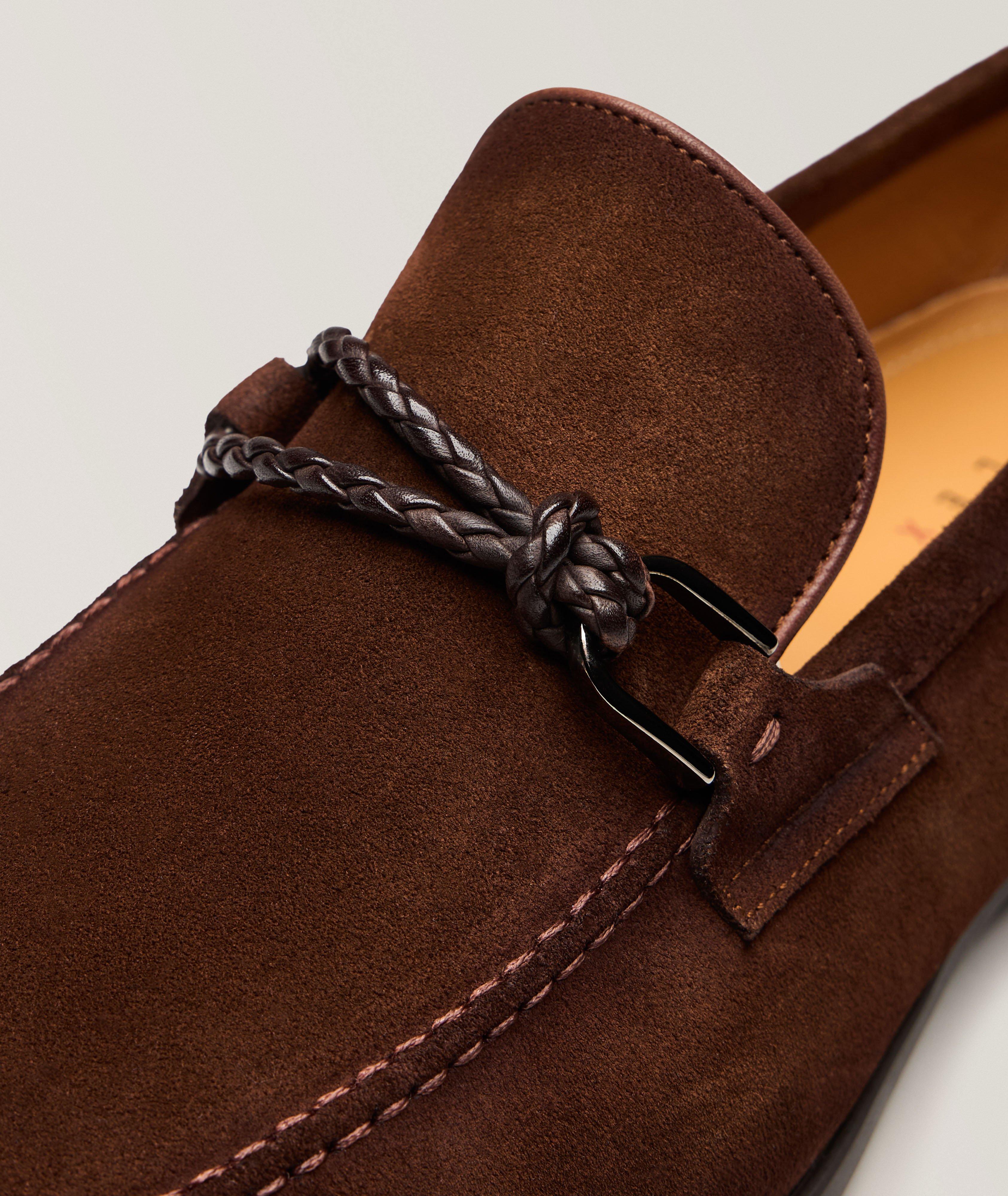 Magnanni Destin Woven Asymmetric Loop Suede Loafers | Dress Shoes ...
