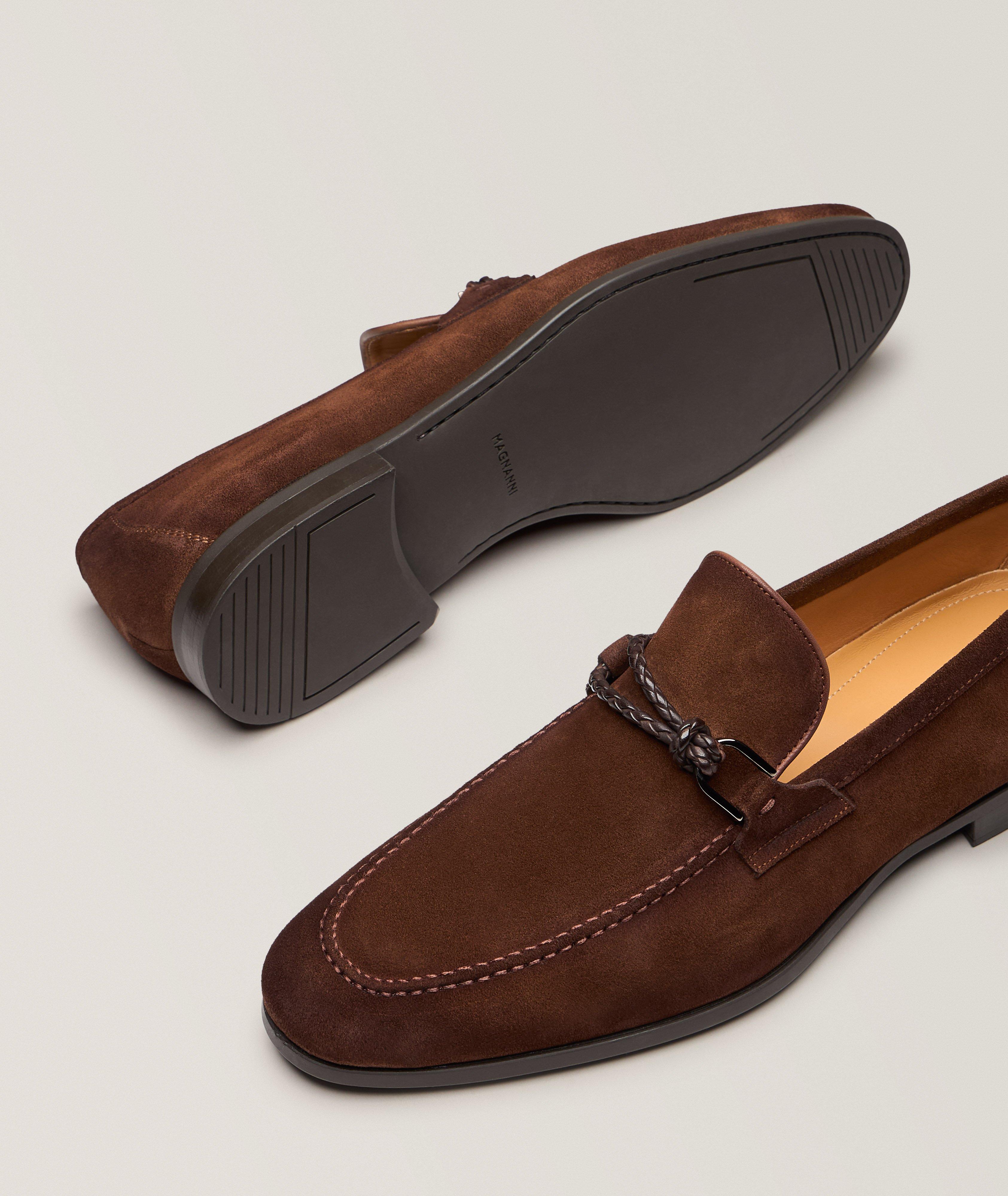 Magnanni Destin Woven Asymmetric Loop Suede Loafers | Dress Shoes ...
