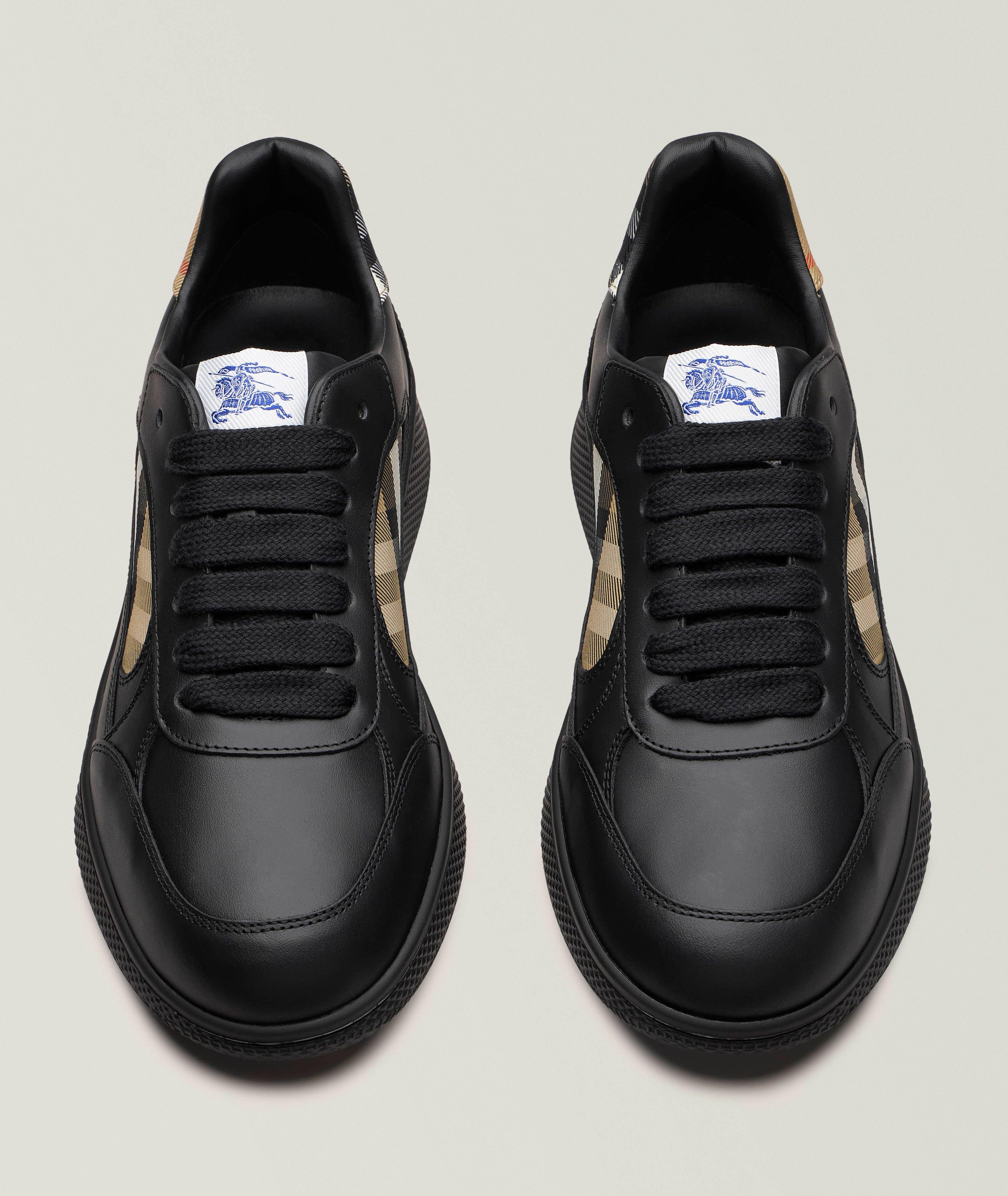 Leather & Check Terrace Court Sneakers​ image 1